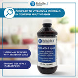 Reliable-1 Laboratories Liquid Multi-Vite displayed with fresh fruits