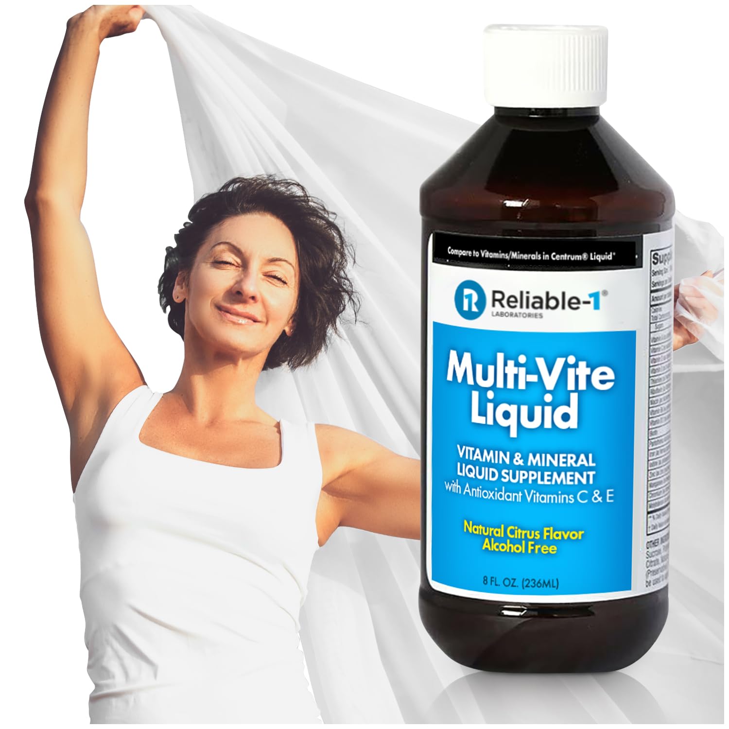 Reliable-1 Laboratories Liquid Multi-Vite front view with citrus flavour