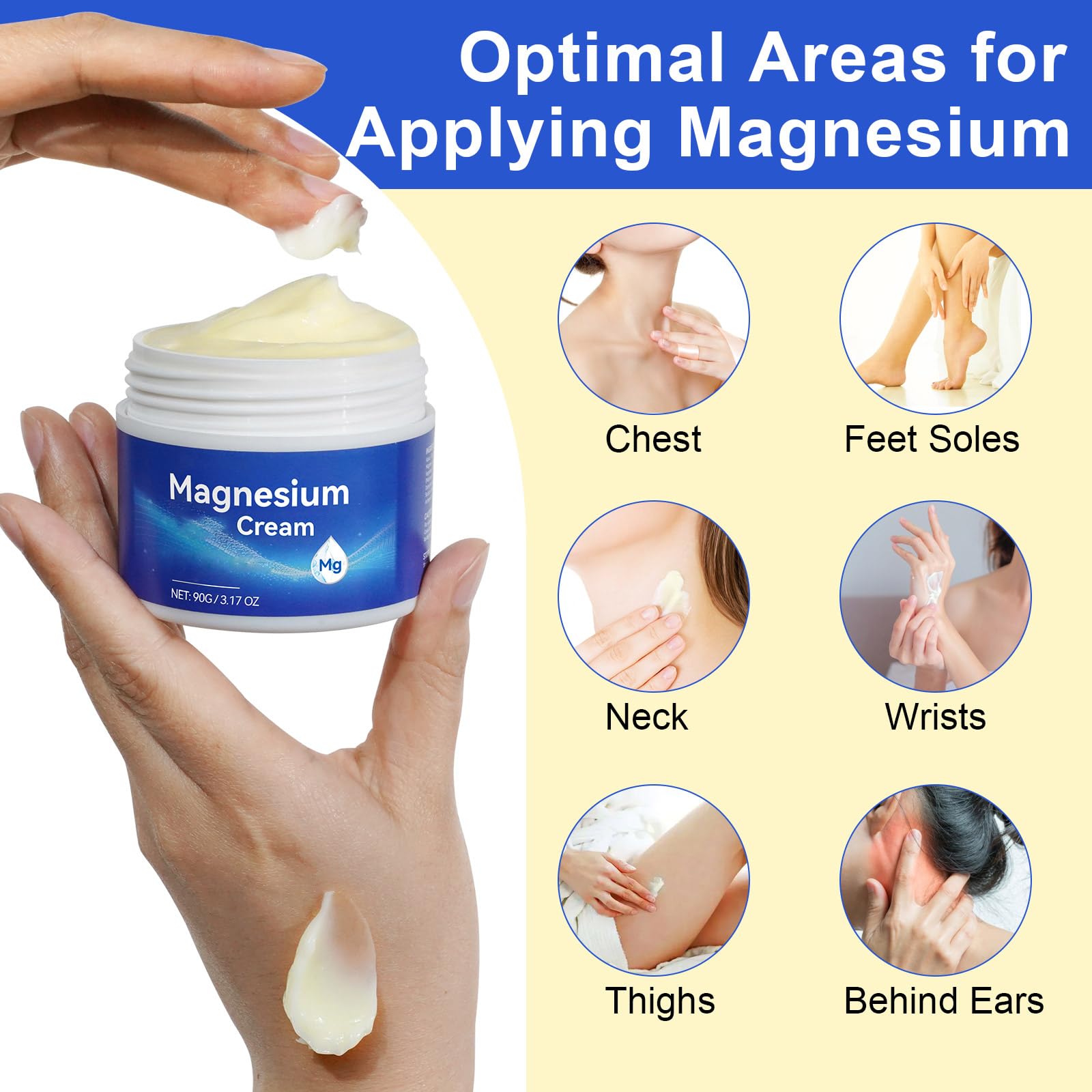 ReliCo Magnesium Cream application on skin