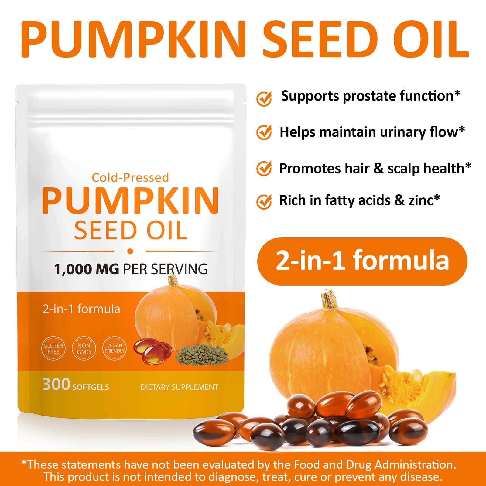 ReliCo Pumpkin Seed Oil Capsules side view