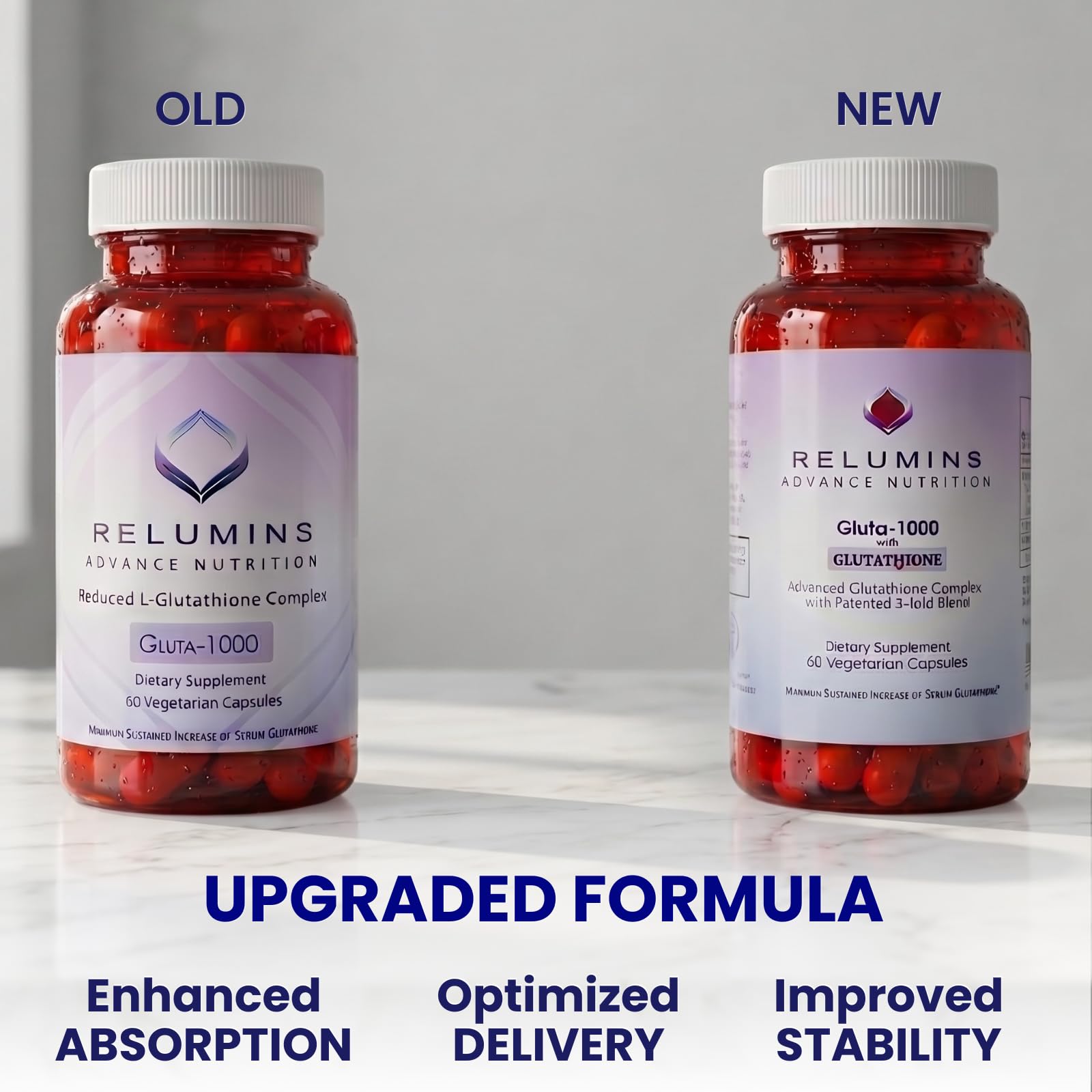 Relumins Advanced Glutathione Complex 1000mg with lifestyle background