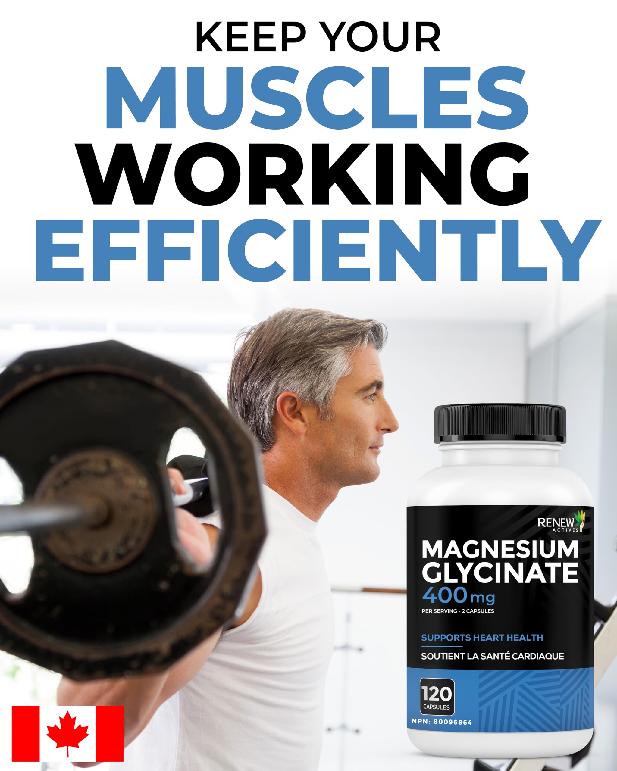 Renew Actives Magnesium Glycinate 57g capsule close-up