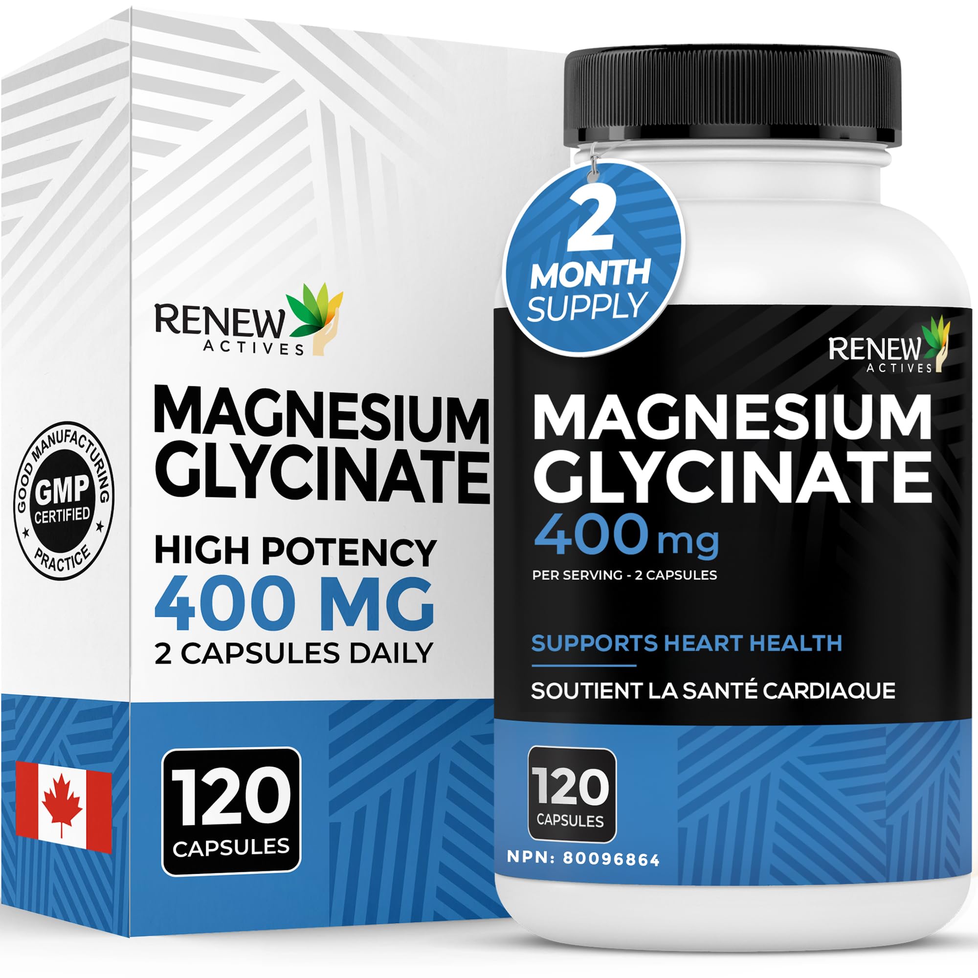 Renew Actives Magnesium Glycinate 57g front view