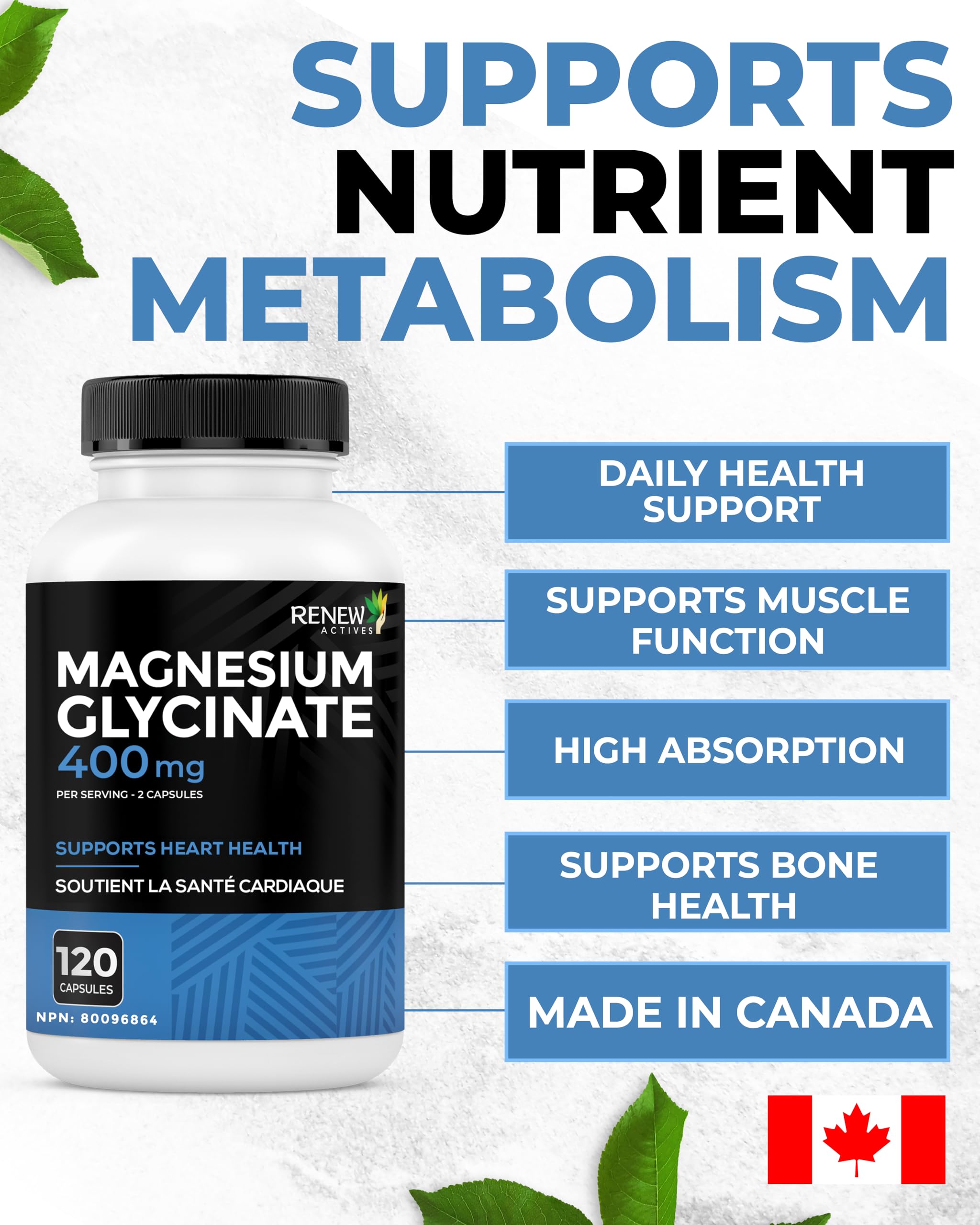 Renew Actives Magnesium Glycinate 57g ingredients list