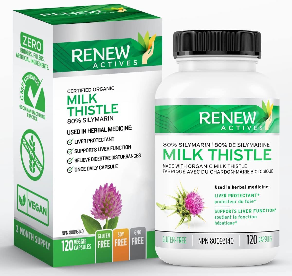 Renew Actives Milk Thistle Capsules 175mg front view