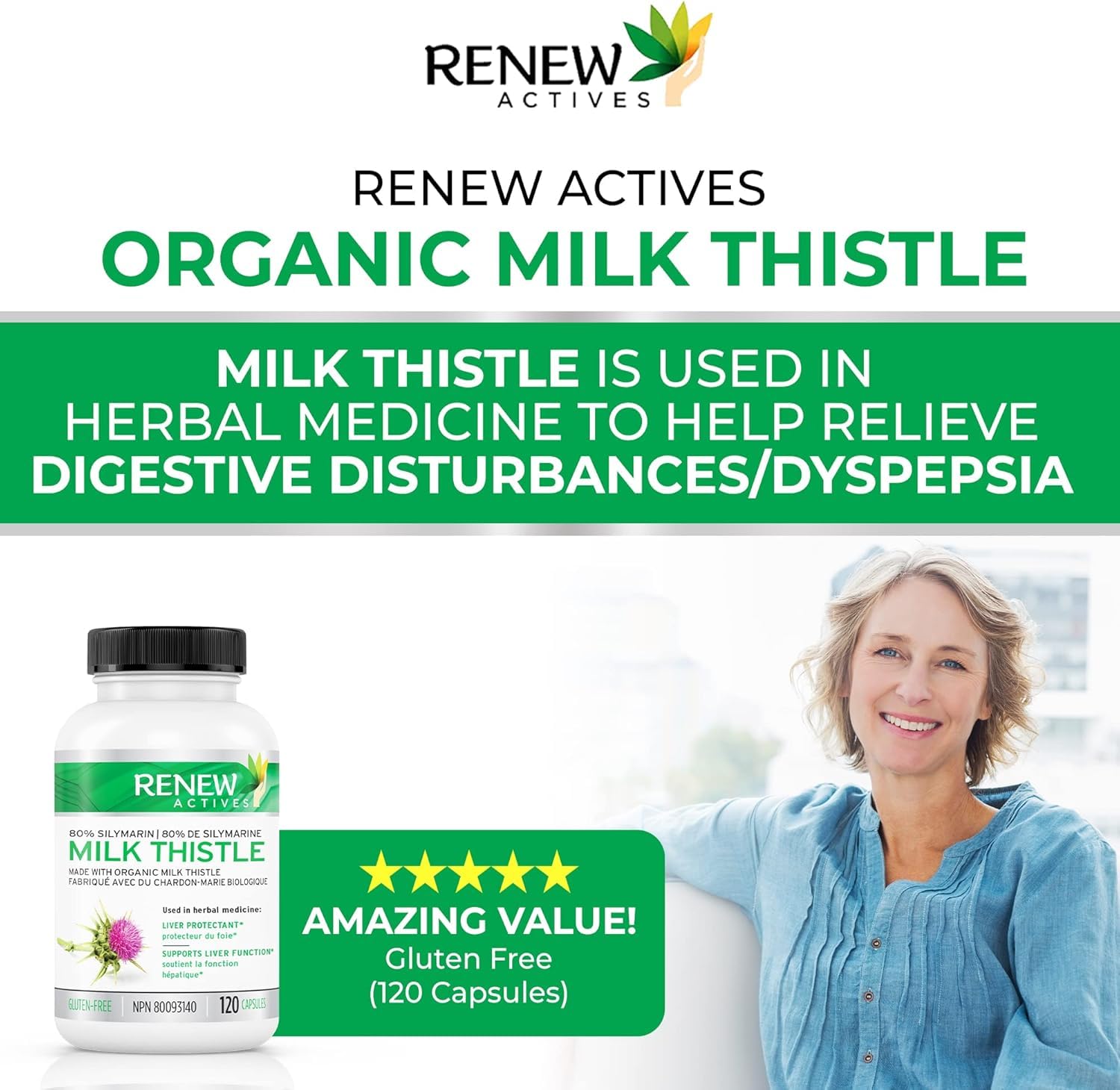 Renew Actives Milk Thistle Capsules 175mg packaging