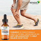 Renew Actives Organic Turmeric Curcumin Drops bottle side view