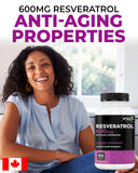 Renew Actives Resveratrol Supplement 600mg capsule bottle with label
