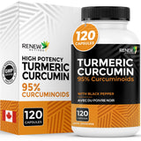 Renew Actives Turmeric Curcumin 120 capsules front view