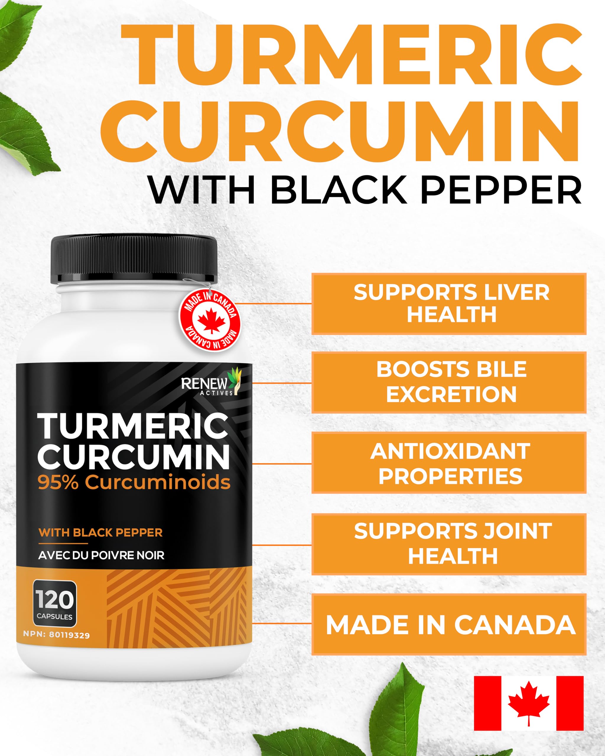Renew Actives Turmeric Curcumin product packaging