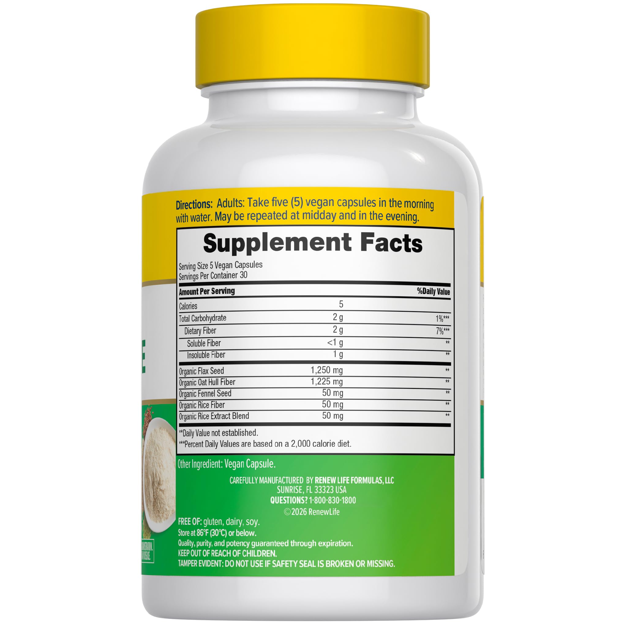Renew Life Adult Daily daily Prebiotic Fiber bottle with label