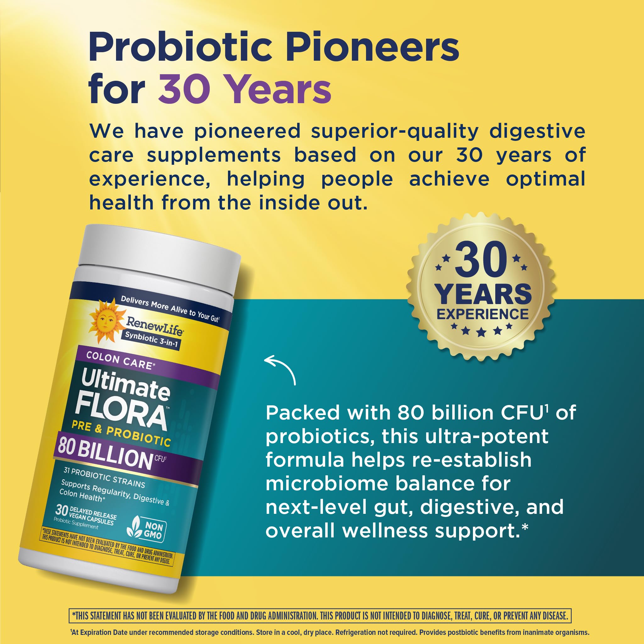 Renew Life Colon Care Probiotic Capsules with ingredients list