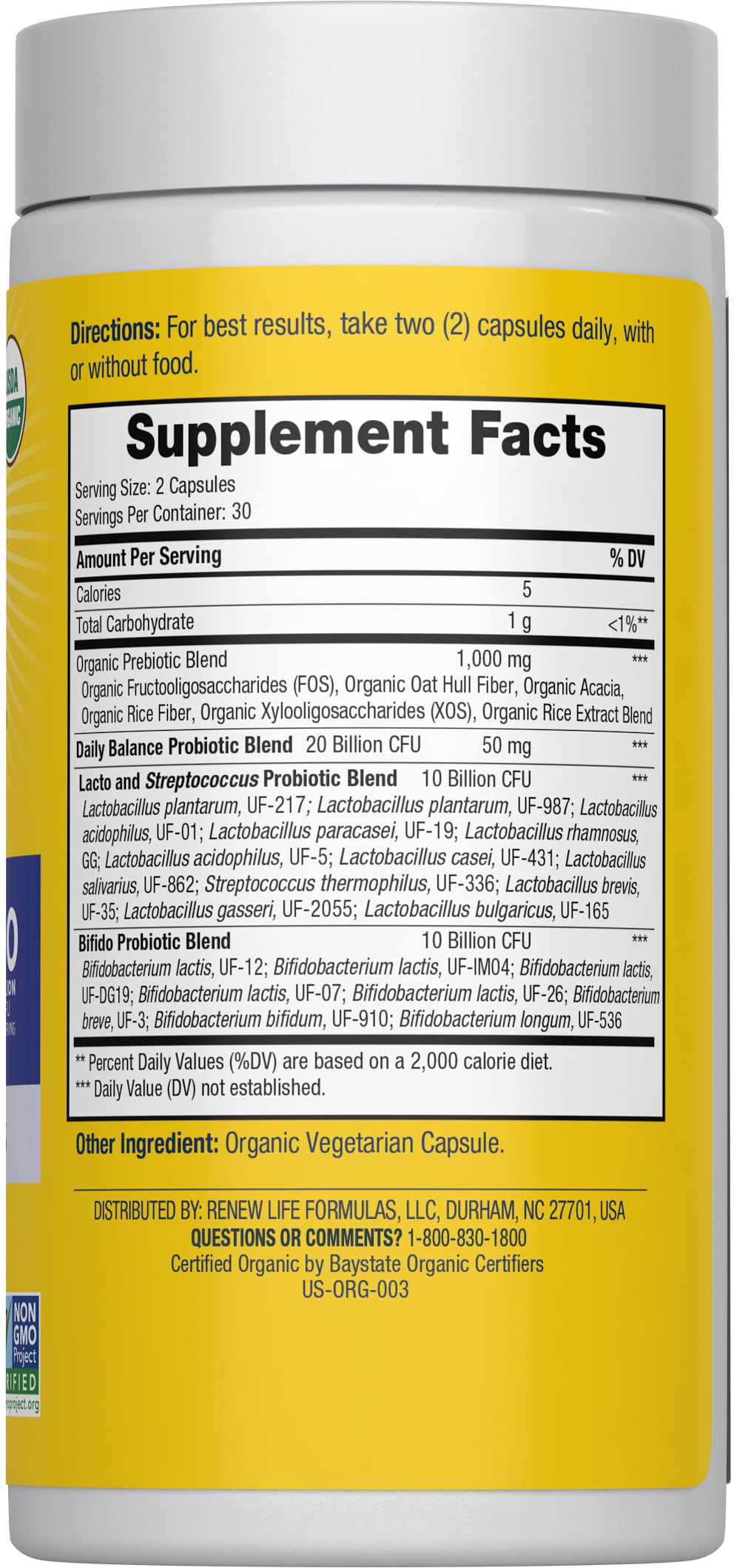 Renew Life Daily Balance Probiotic capsule details