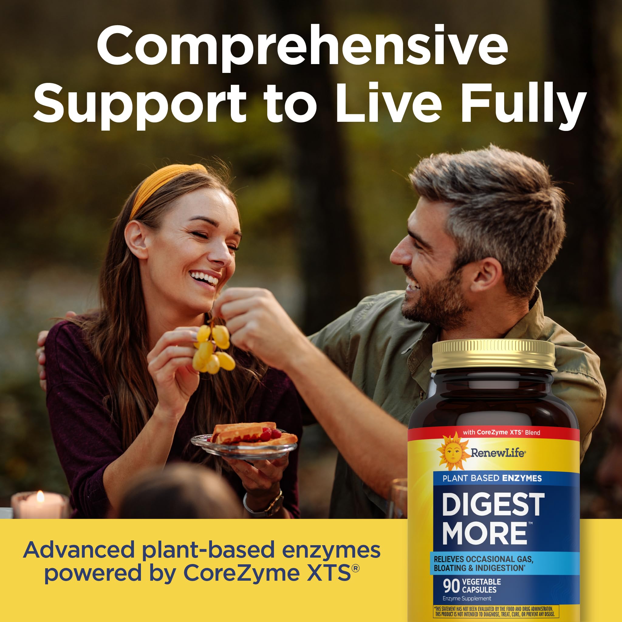 Renew Life daily Enzymes bottle with a measuring spoon