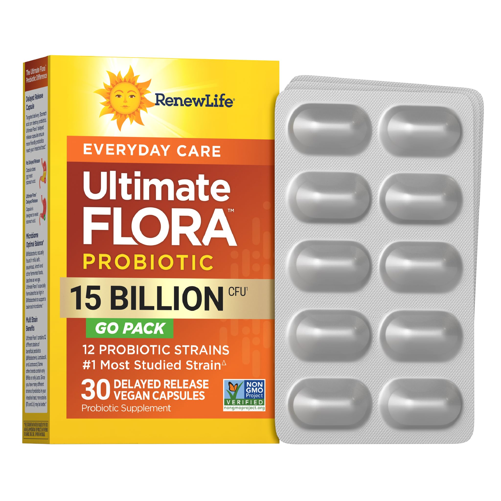 Renew Life Everyday Probiotic Capsules 15 Billion CFU front view