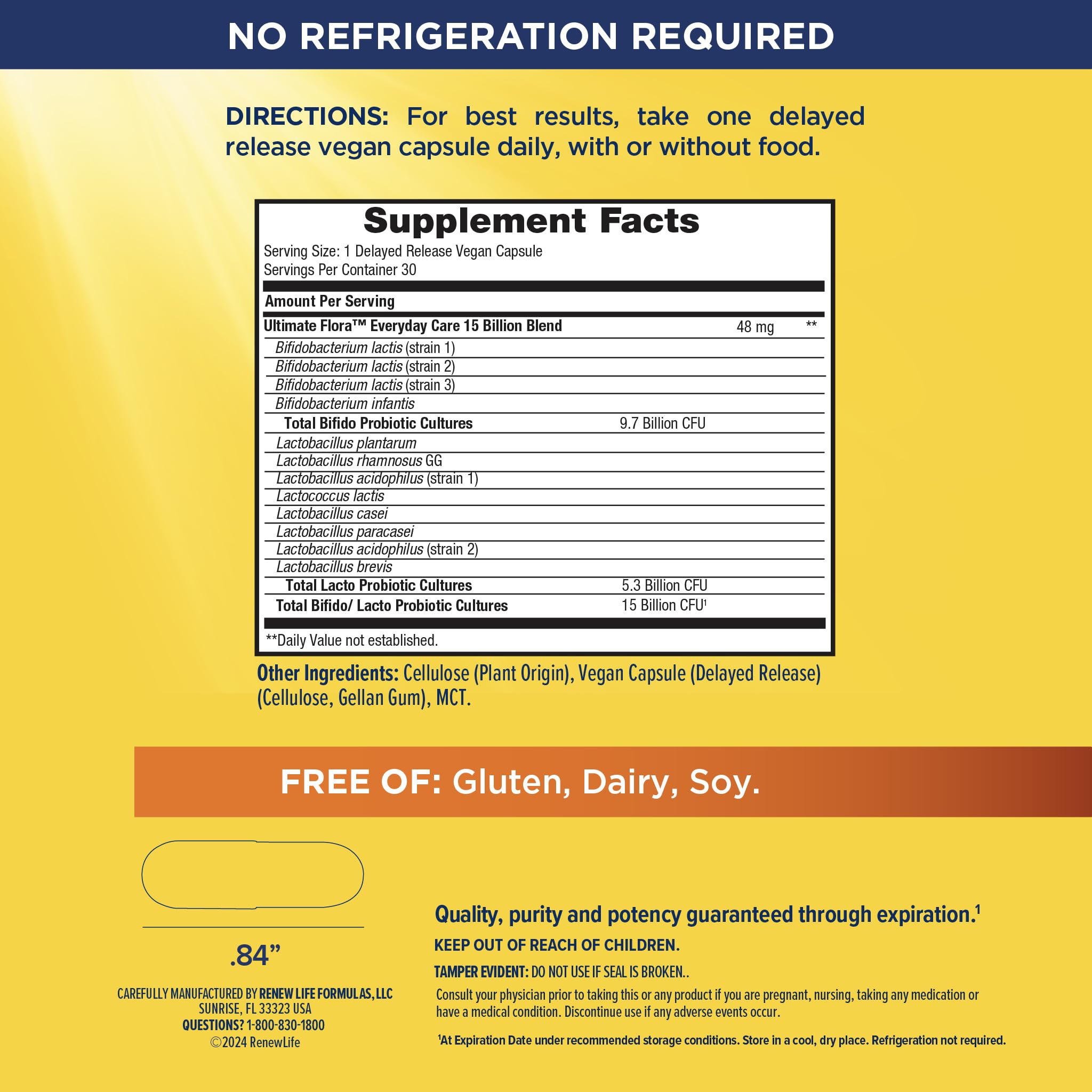Renew Life Everyday Probiotic Capsules 30 count packaging
