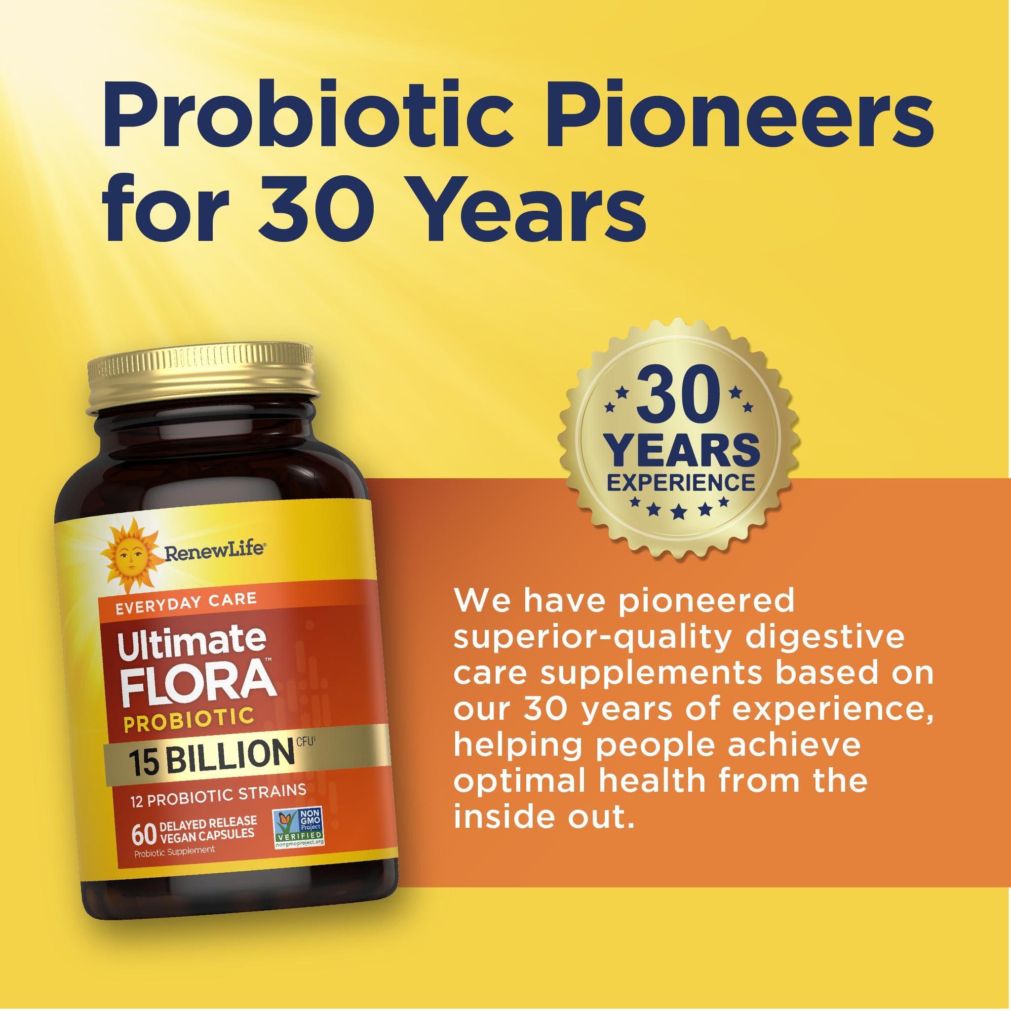 Renew Life Everyday Probiotic Capsules 60 Count capsules in hand