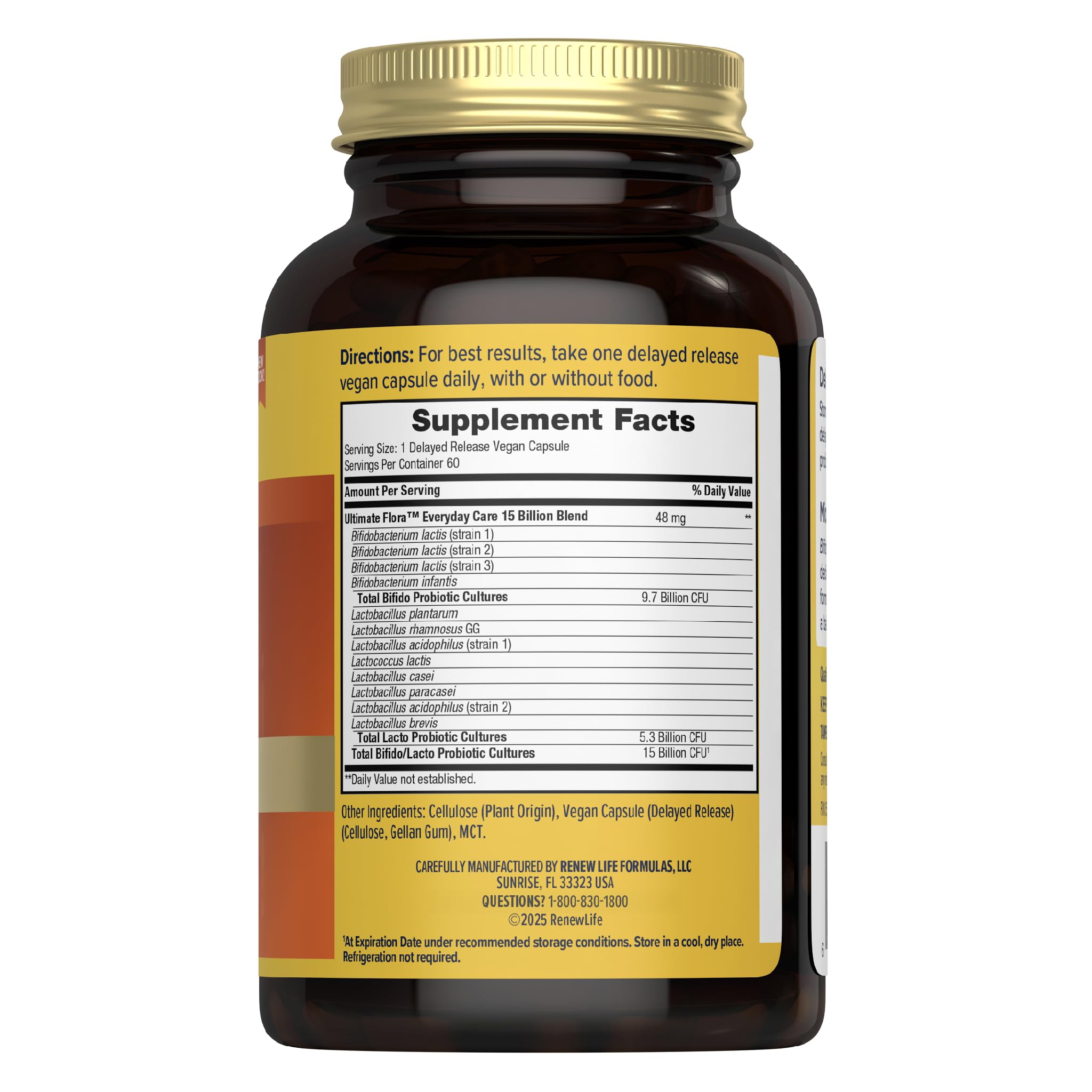 Renew Life Everyday Probiotic Capsules 60 Count side view