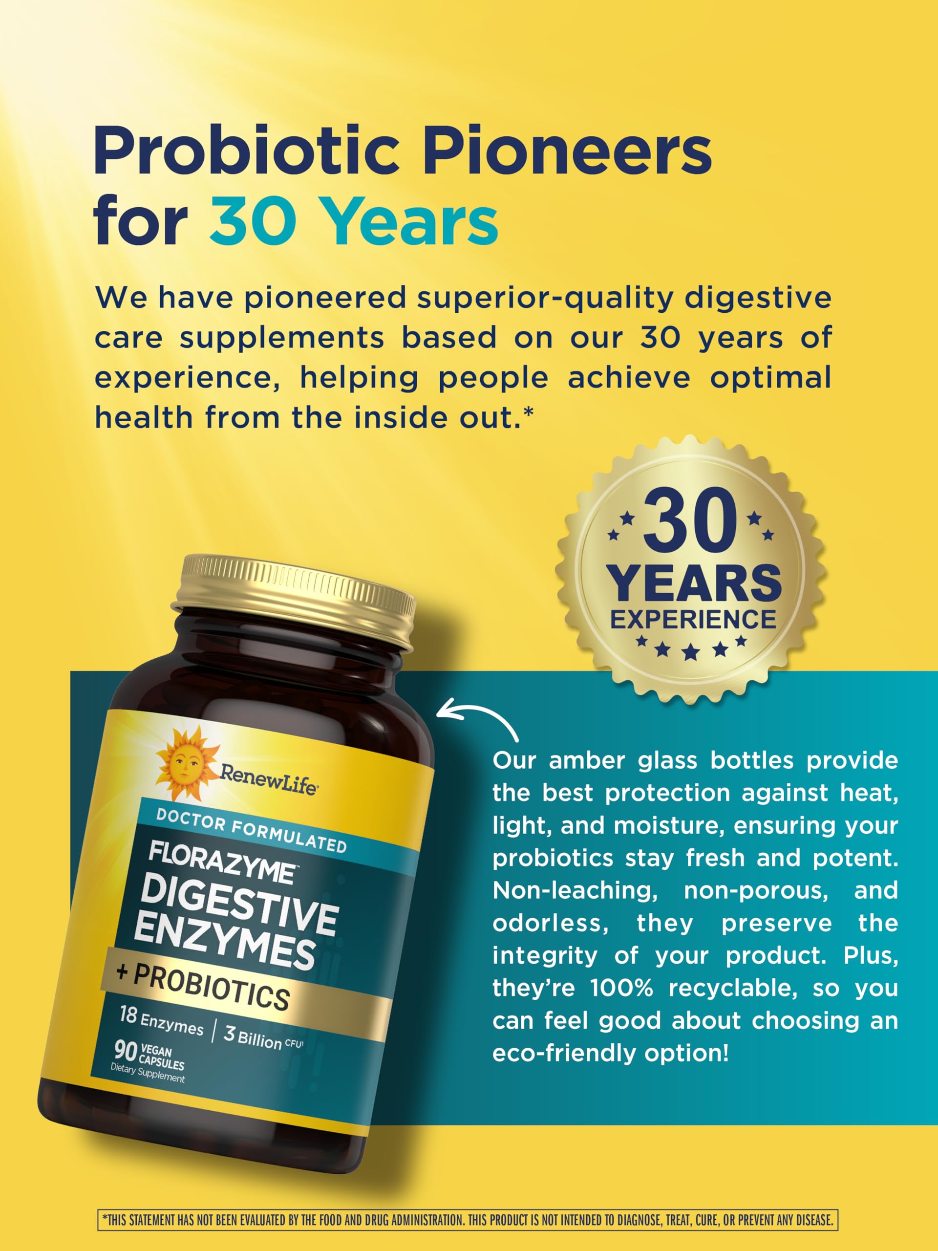 Renew Life Florazyme capsules in a hand