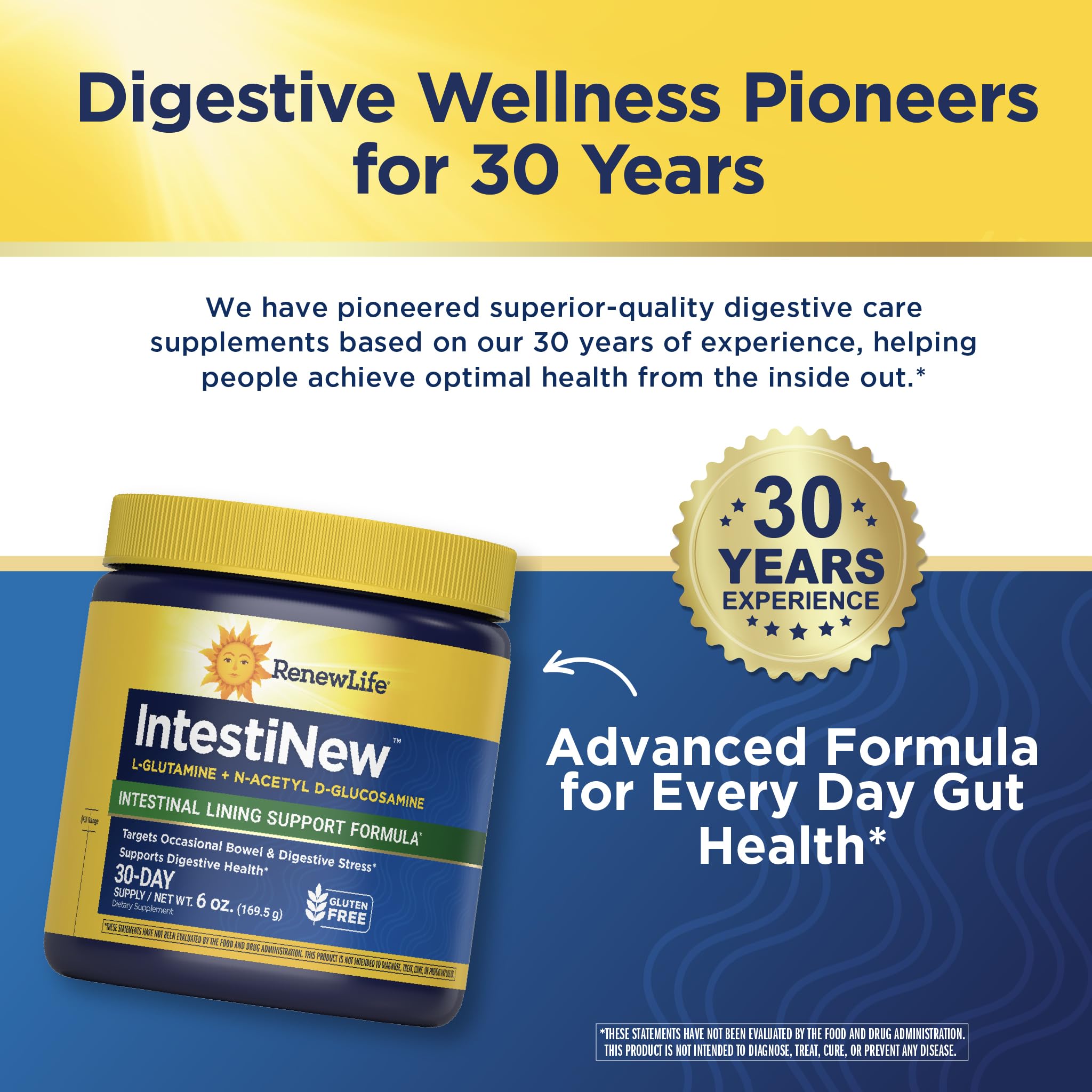 Renew Life IntestiNew L-Glutamine Powder 5000mg mixed in water