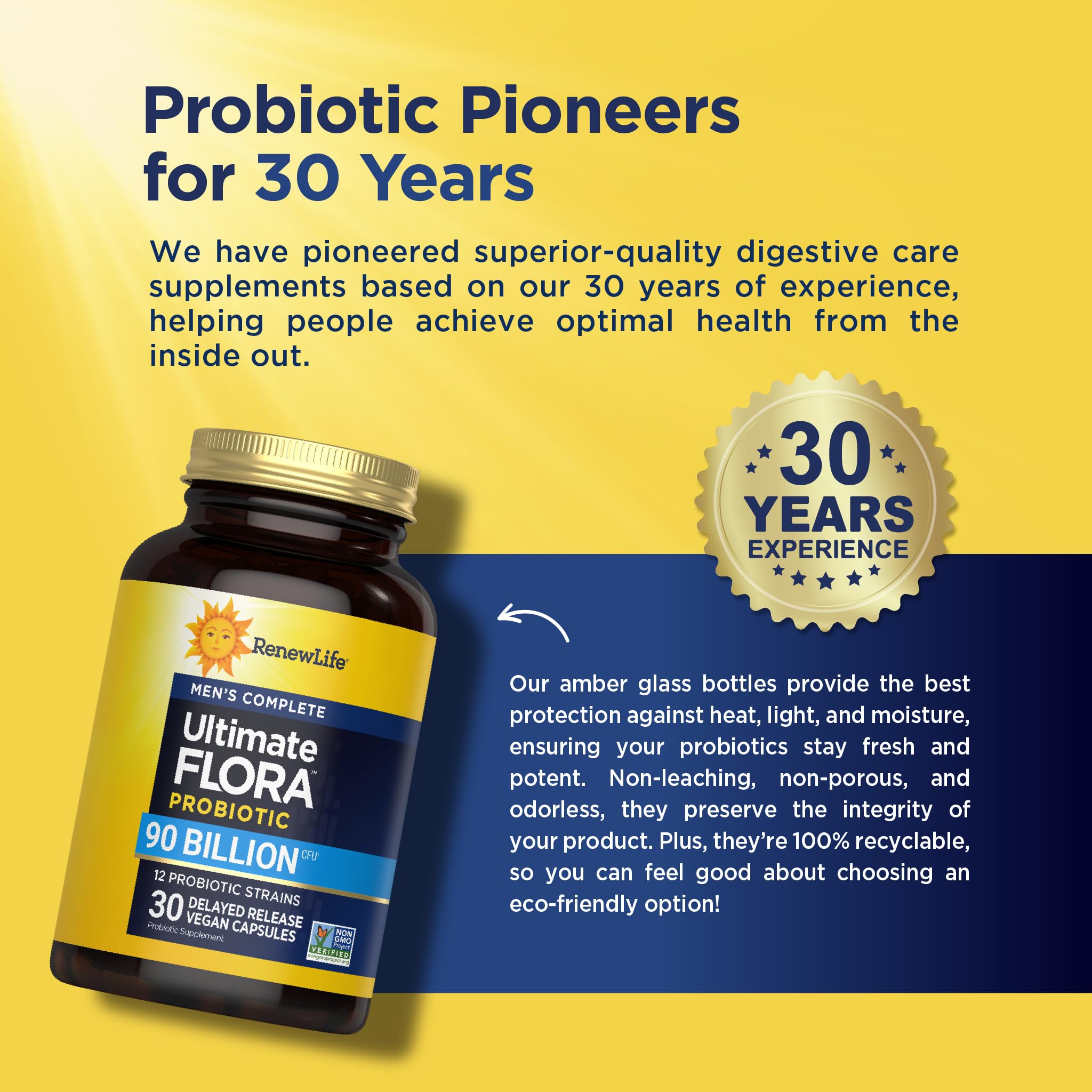 Renew Life Men's Care Probiotic Capsules with label details