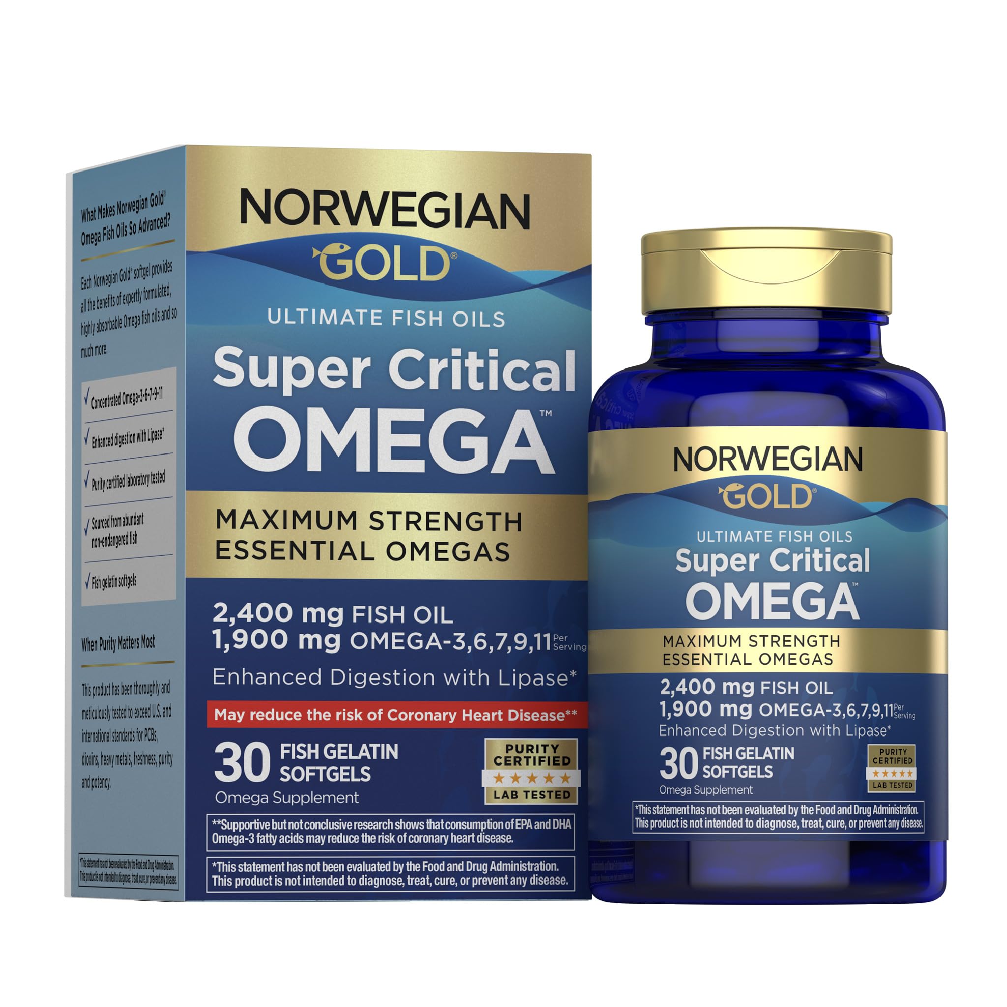Renew Life Norwegian Gold Omega 3 Fish Oil Softgels 950mg front view