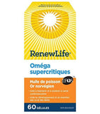 Renew Life Omega-3 Fish Oil bottle with label details