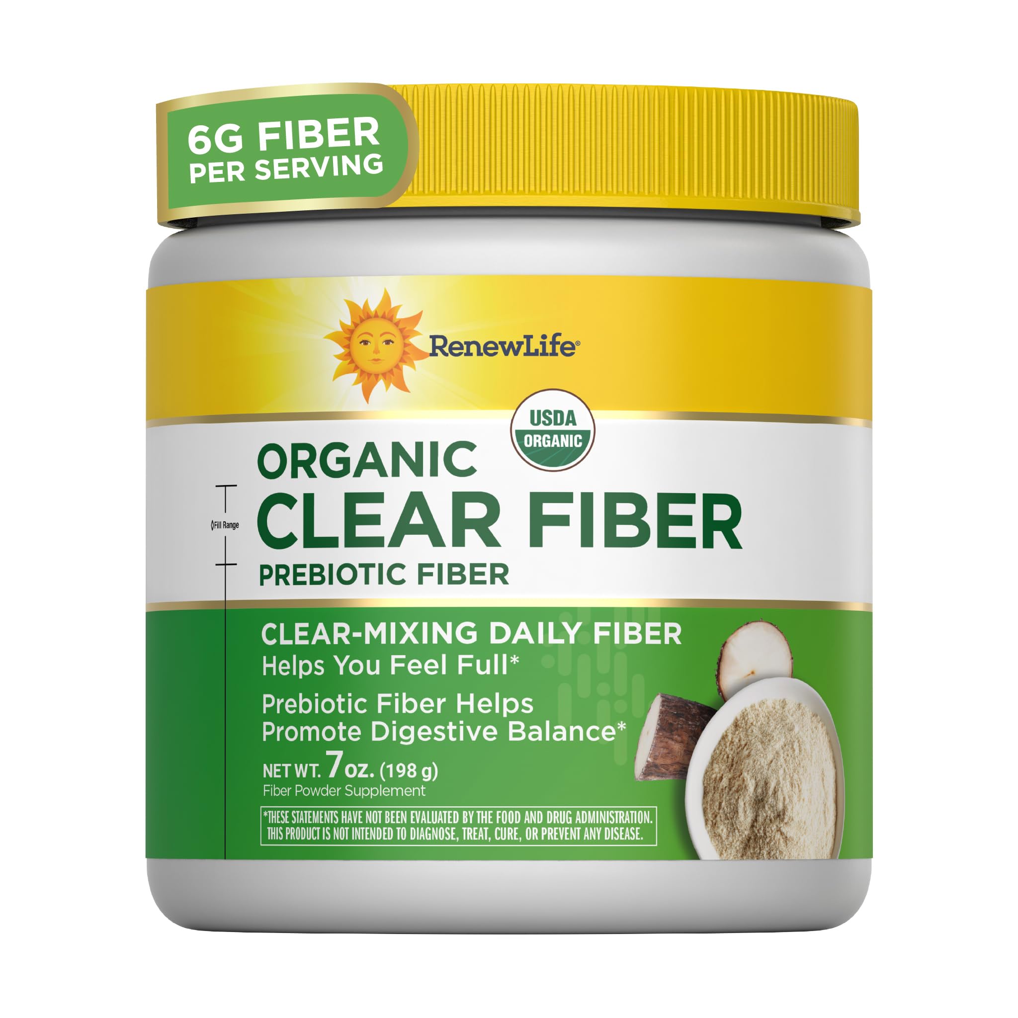 Renew Life Organic Prebiotic Fiber Supplement 200g front view