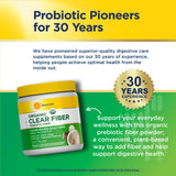 Renew Life Organic Prebiotic Fiber Supplement 200g with a spoon
