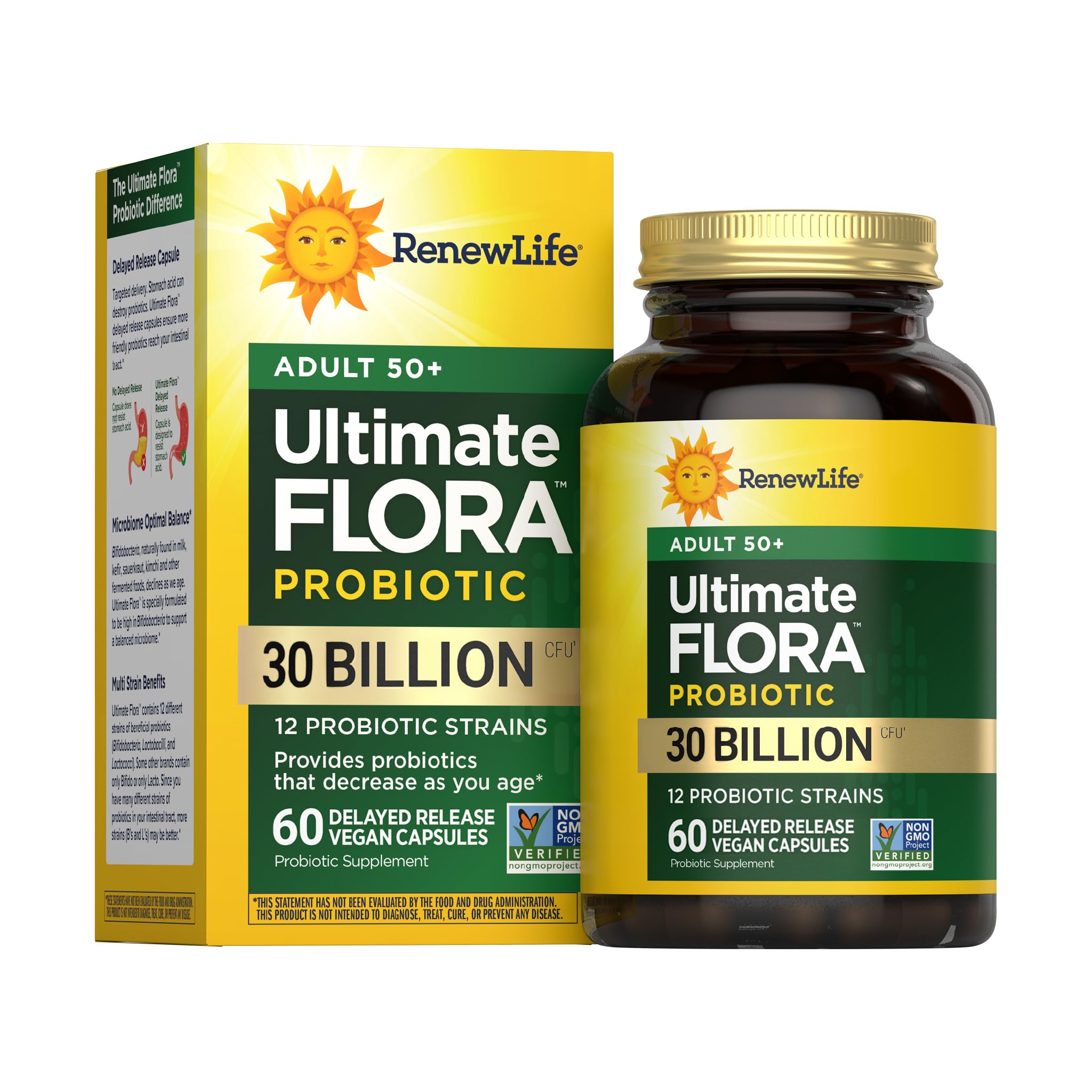 Renew Life Probiotic Adult 50 Plus Capsules 60 Count front view