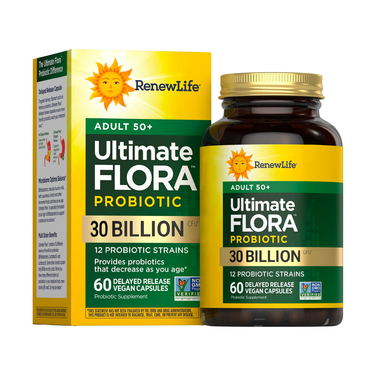 Renew Life Probiotic Adult 50 Plus Capsules 60 Count front view