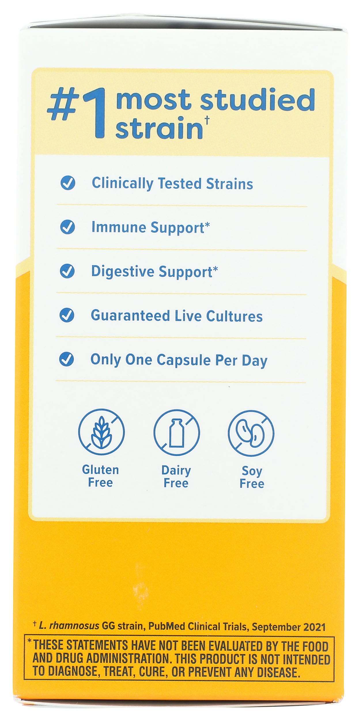 Renew Life Probiotic Capsules side view with dosage information