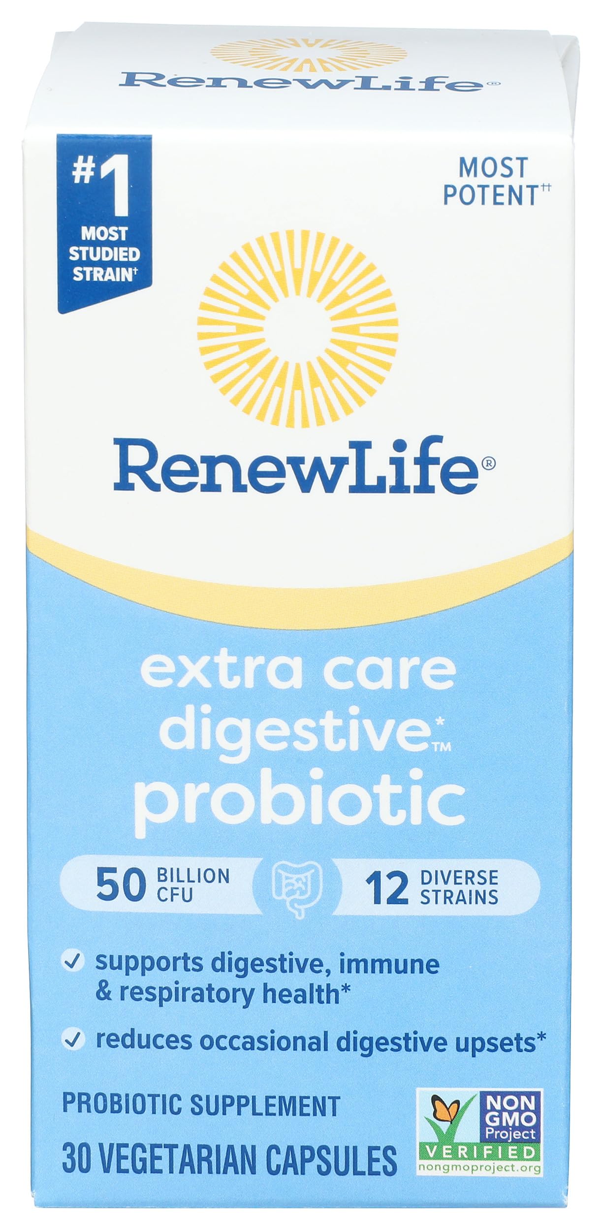 Renew Life Probiotic Supplement front view with packaging