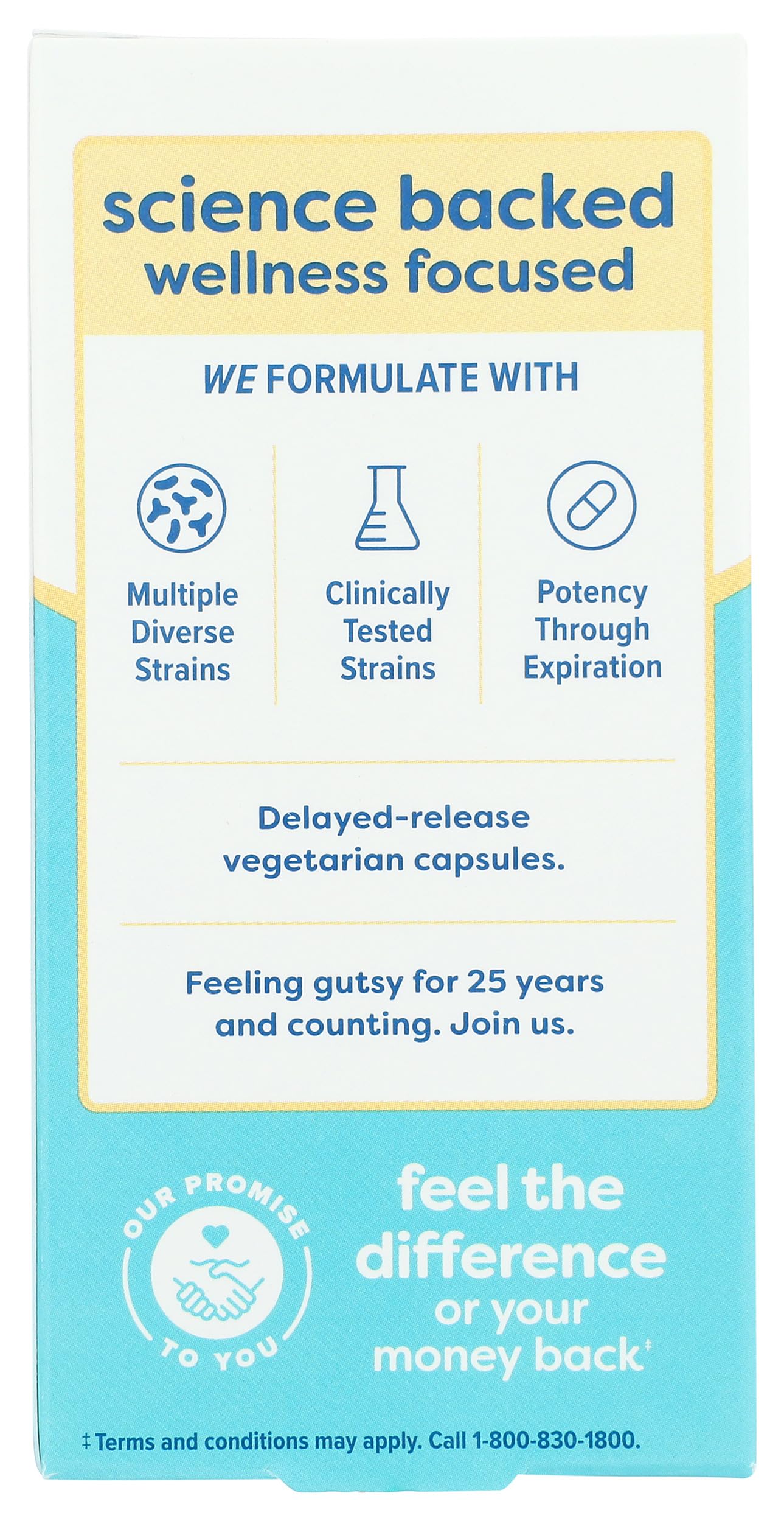 Renew Life Probiotic Supplement side view showing capsules
