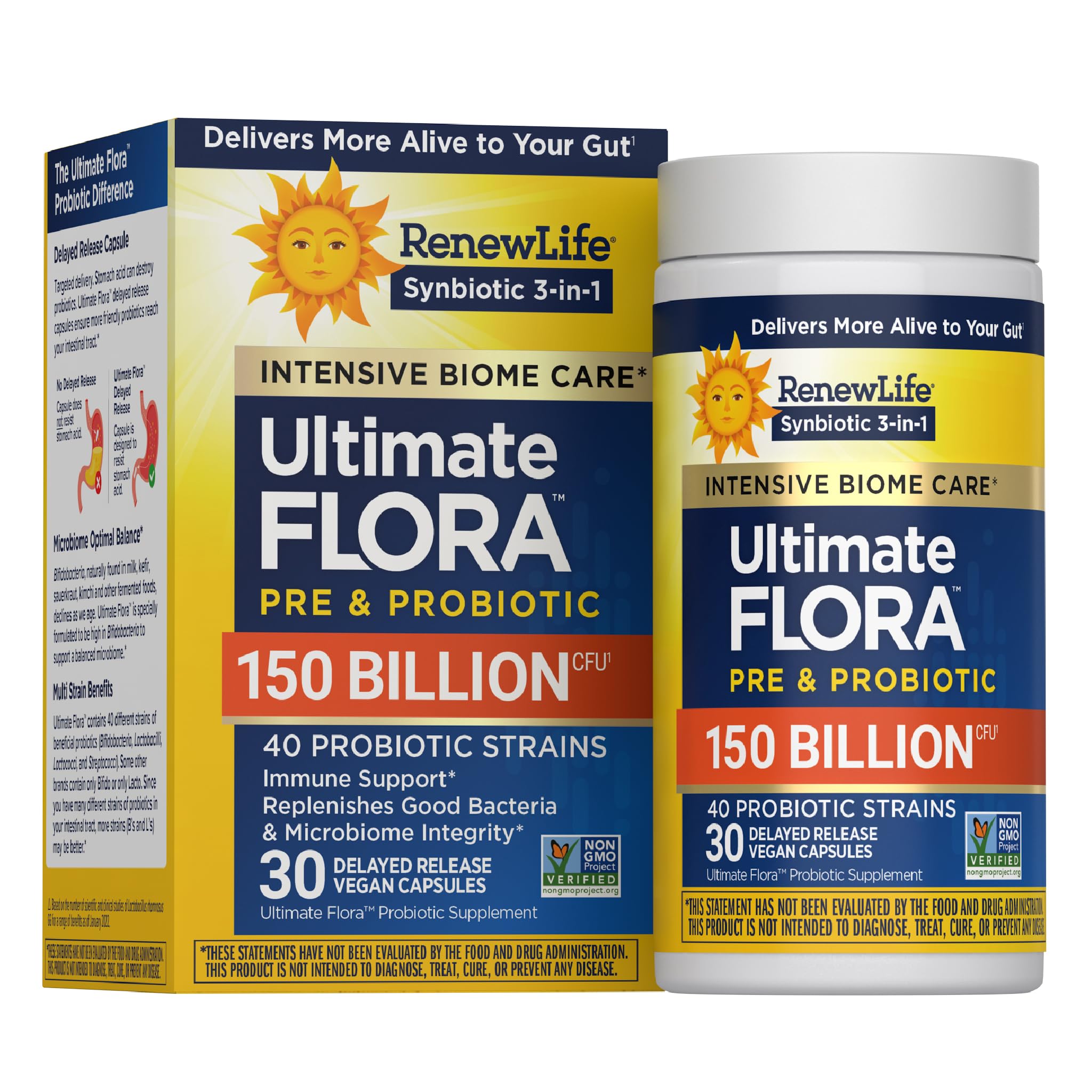 Renew Life Ultimate Care Probiotic front view with packaging