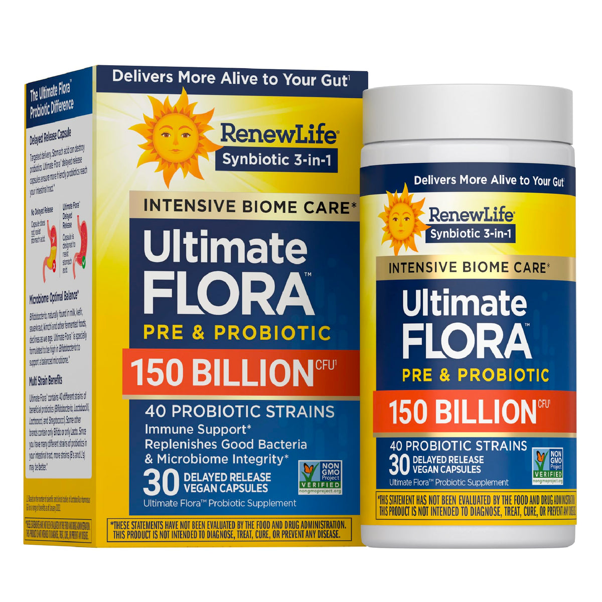 Renew Life Ultimate Care Probiotic front view with packaging