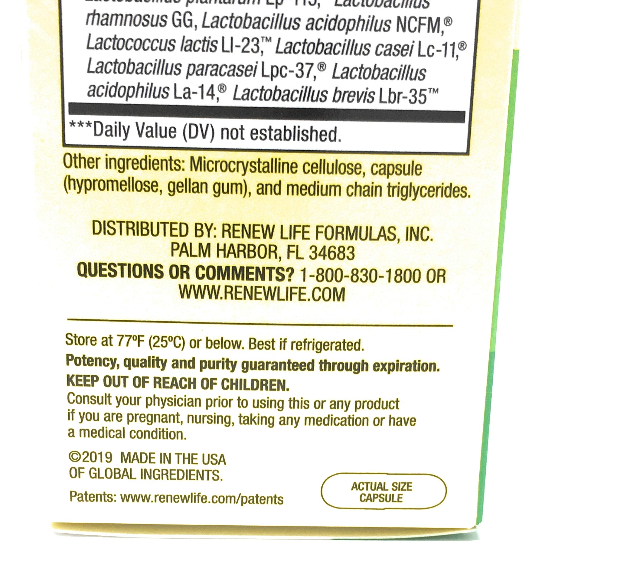 Renew Life Ultimate Flora Adult 50+ Probiotic 30 Billion 60 CT capsule close-up