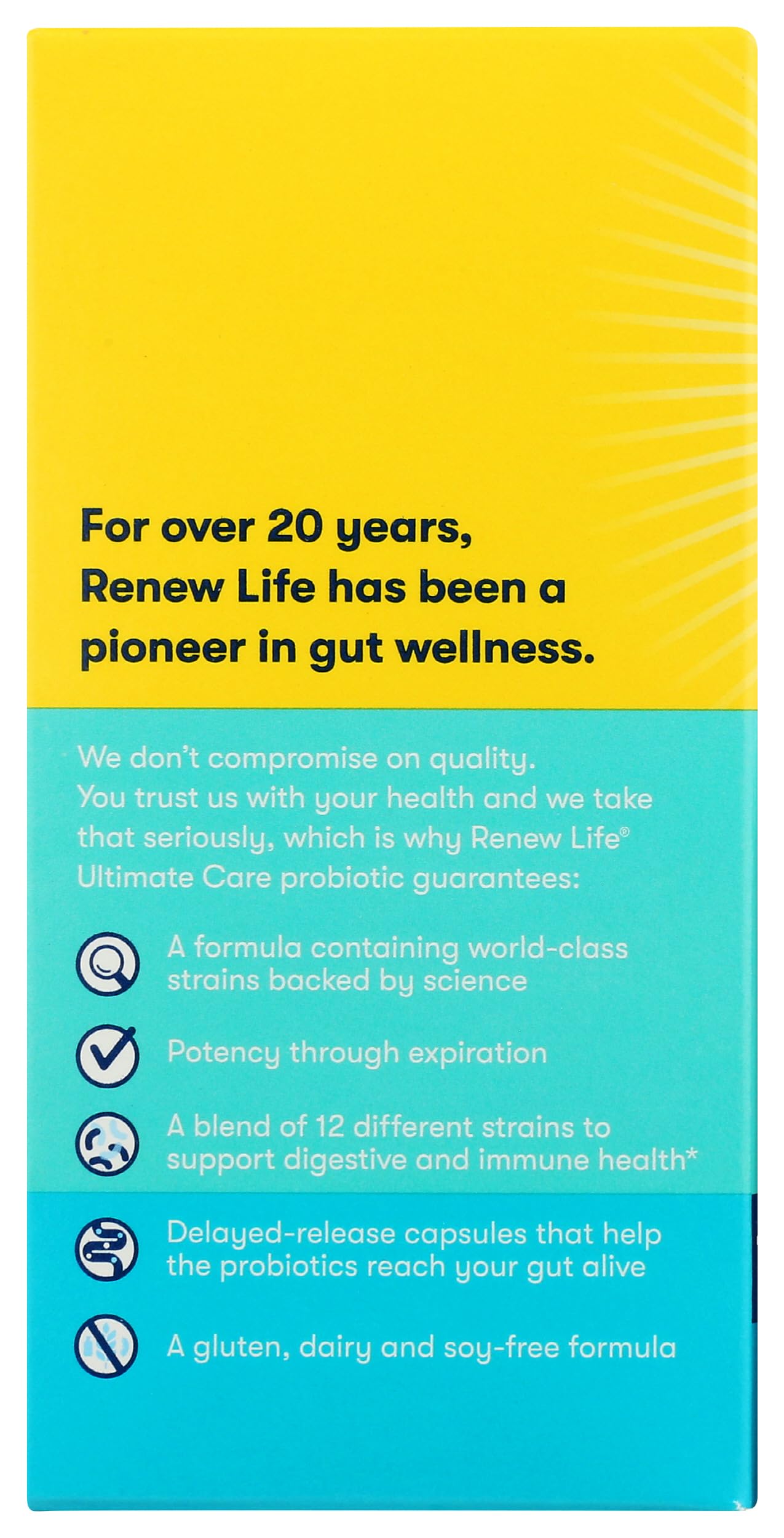 Renew Life Ultimate Flora Care Probiotic 100 Billion capsules opened bottle