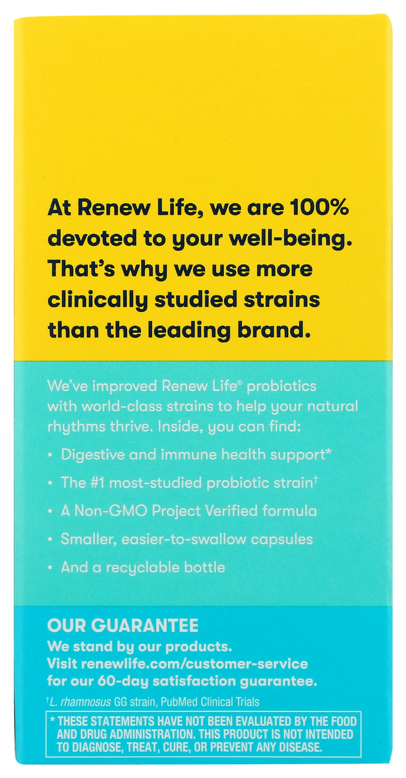Renew Life Ultimate Flora Care Probiotic 100 Billion capsules side view