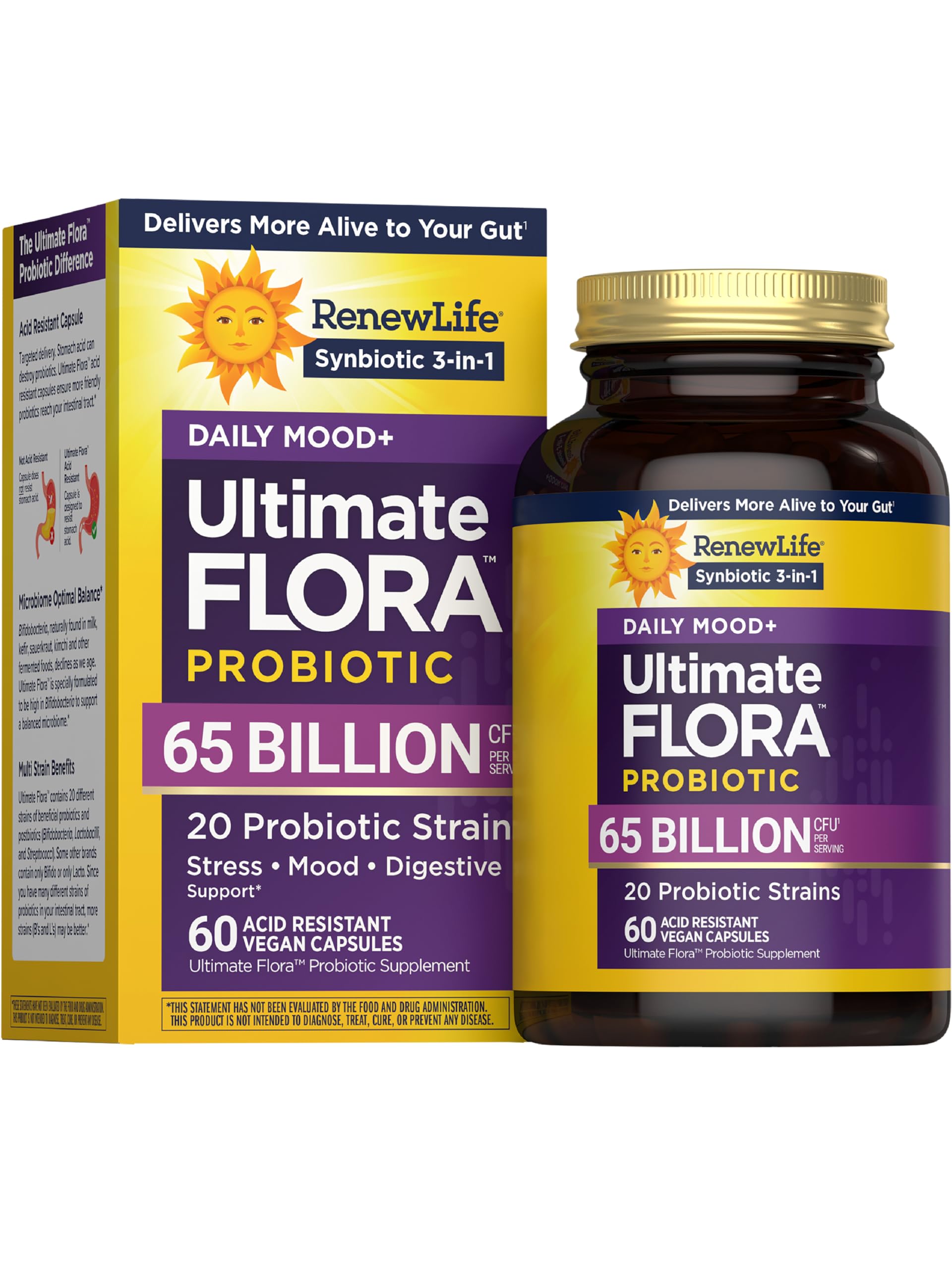 Renew Life Ultimate Flora Daily Mood Probiotic 65 Billion CFU front view