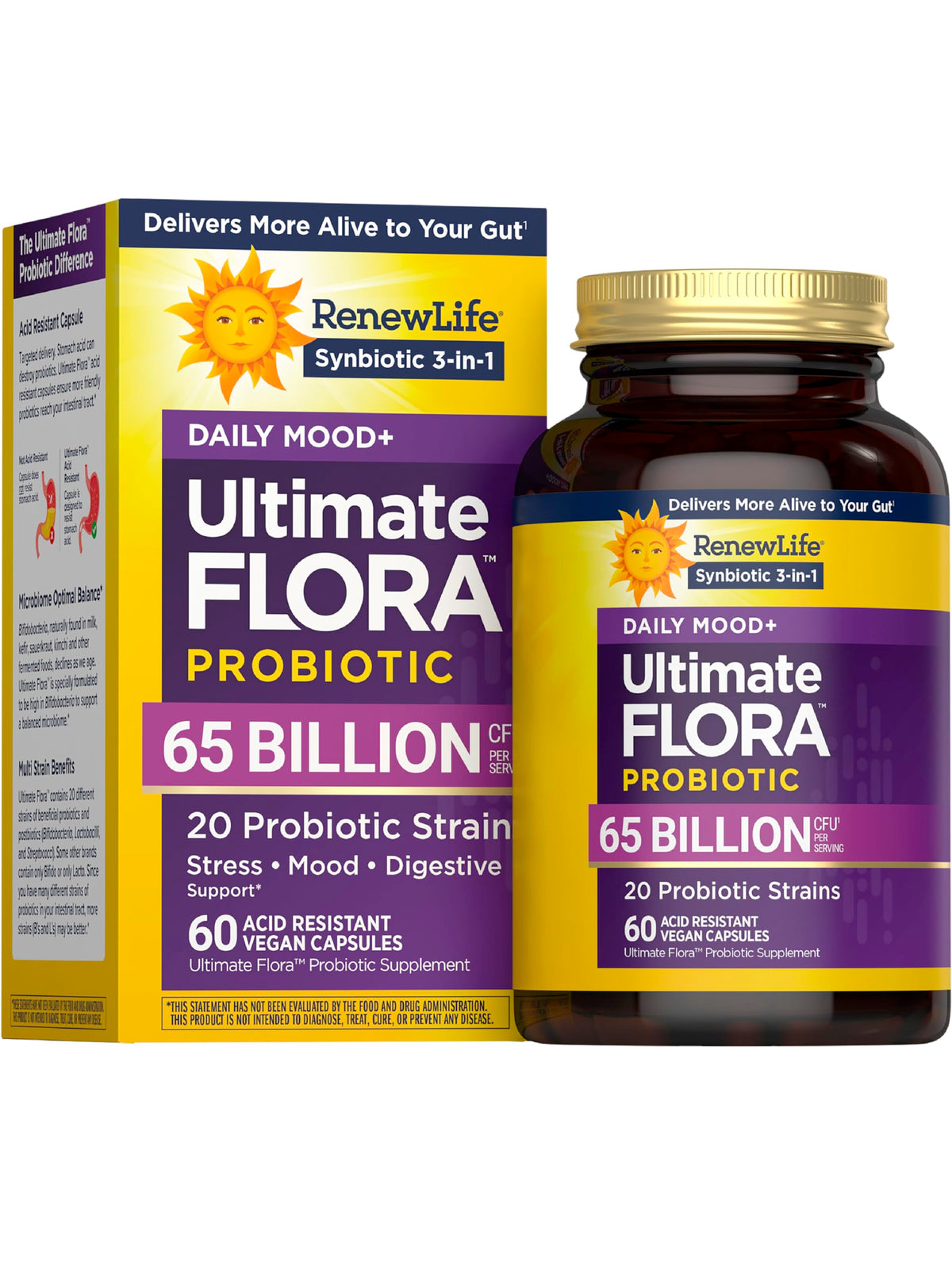 Renew Life Ultimate Flora Daily Mood Probiotic 65 Billion CFU front view