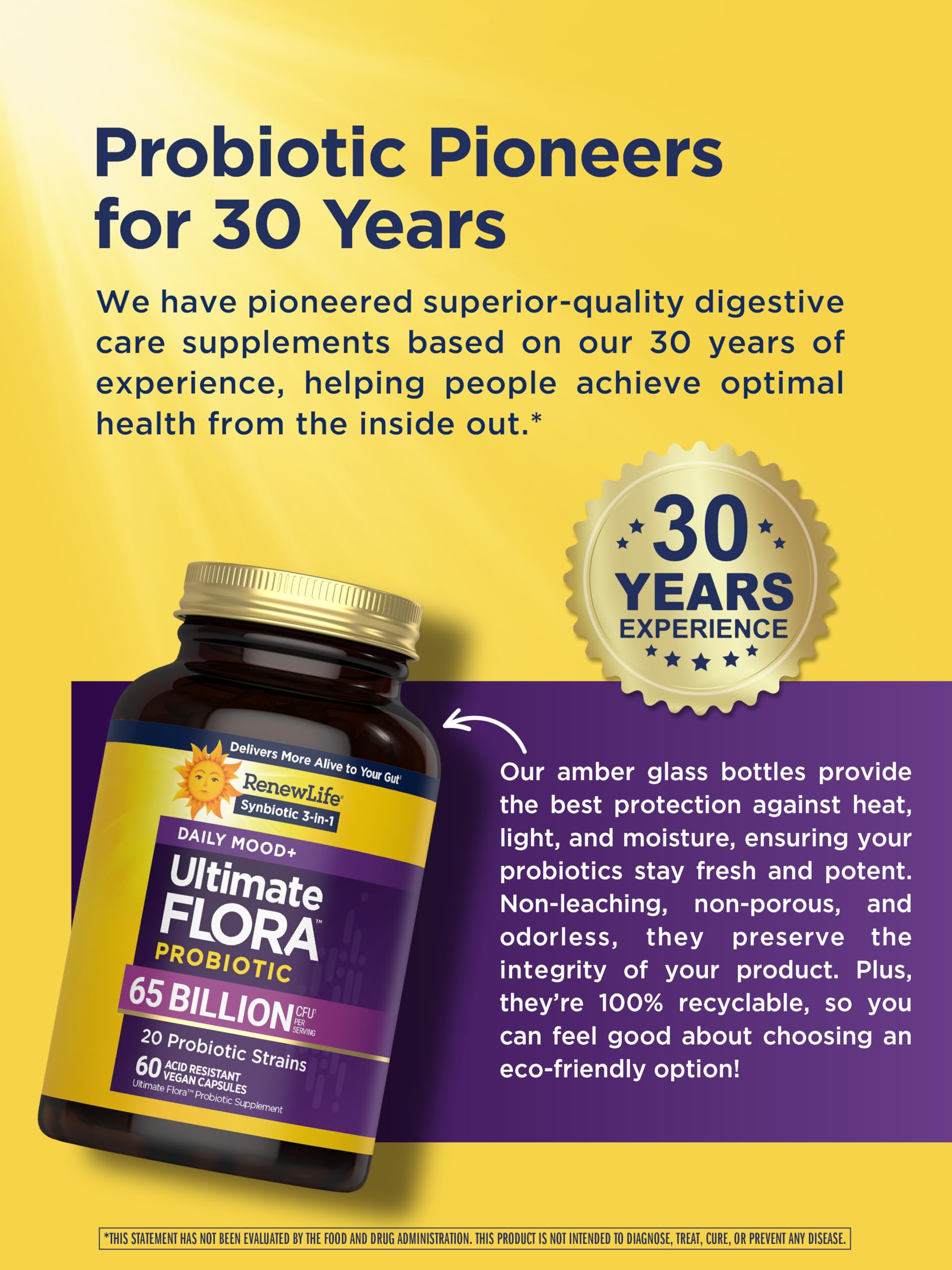 Renew Life Ultimate Flora Daily Mood Probiotic 65 Billion CFU with ashwagandha