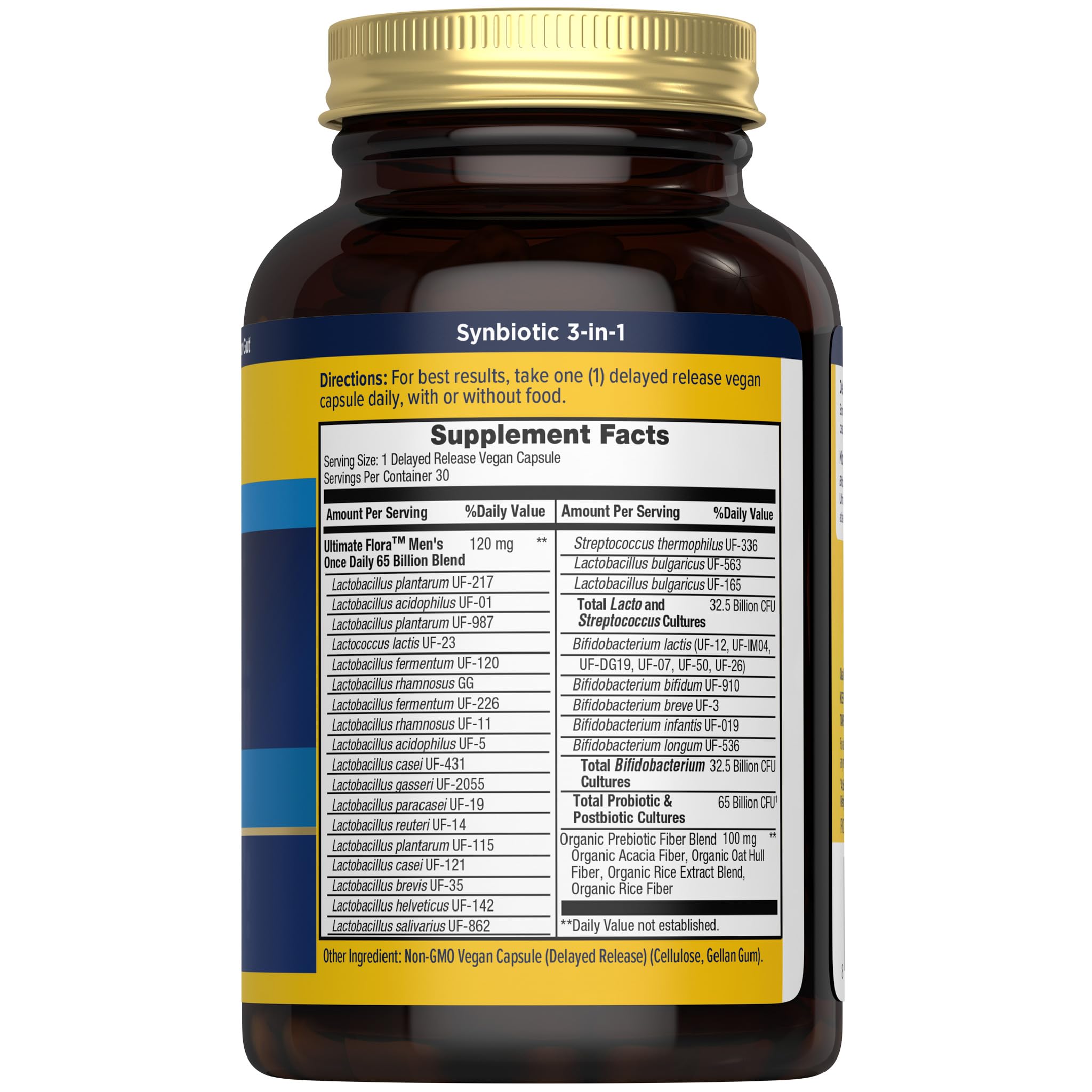 Renew Life Ultimate Flora Men’s Probiotic side view with capsule
