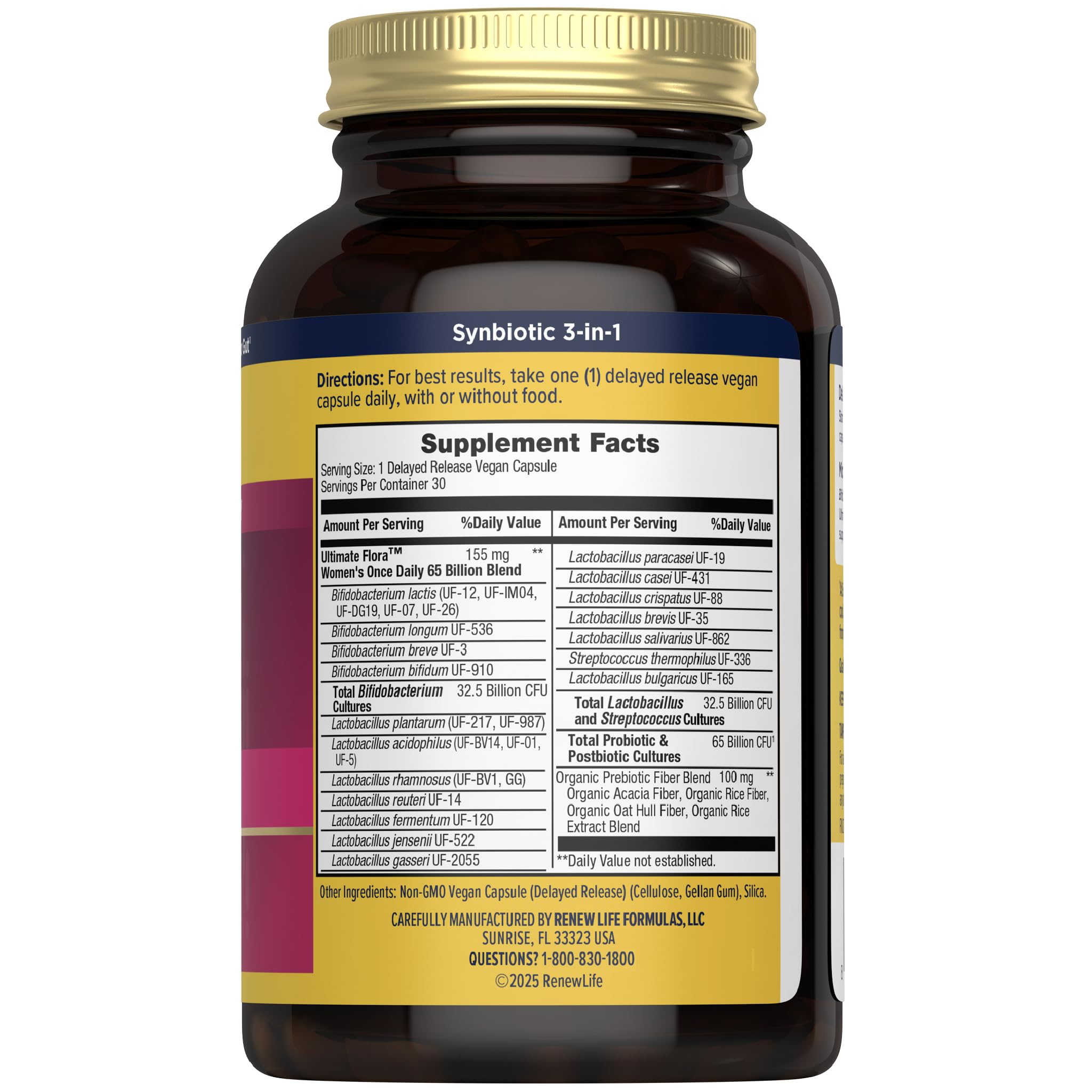 Renew Life Ultimate Flora Women’s Probiotic 65 Billion CFU side view