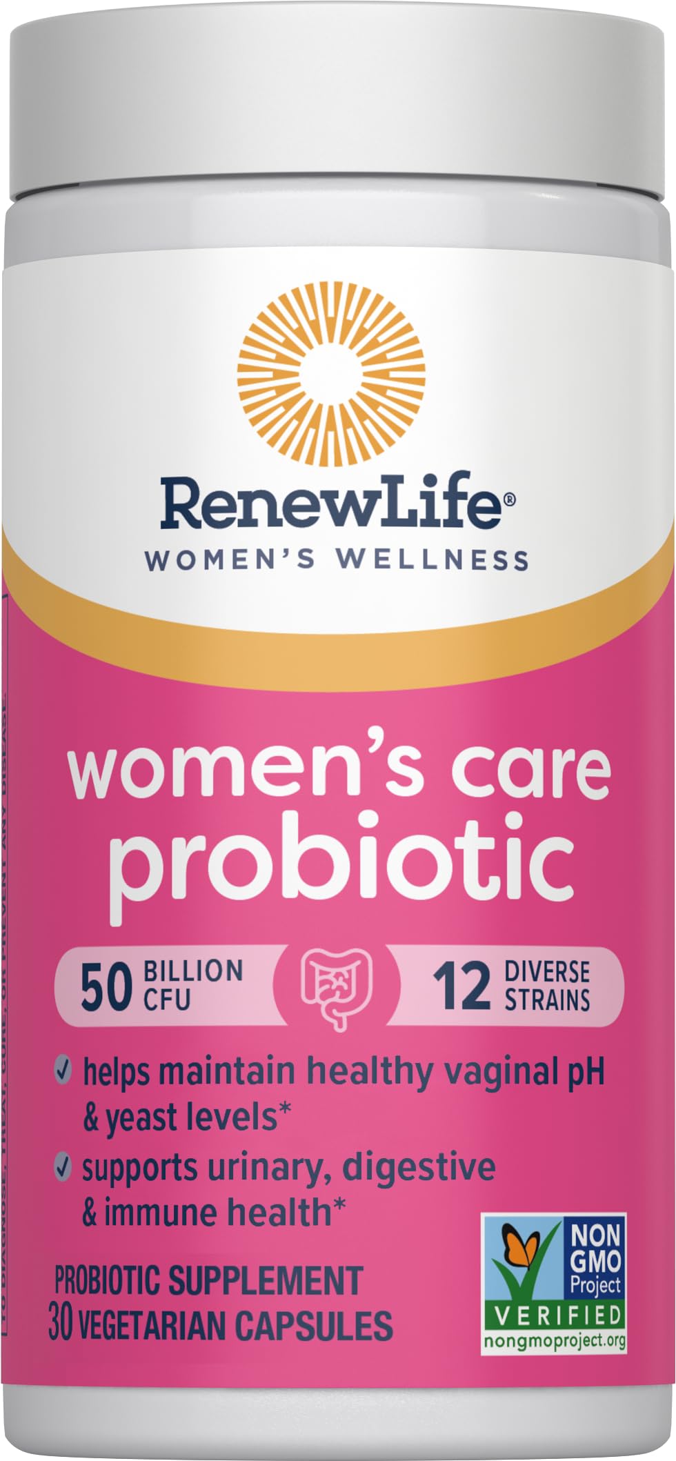 Renew Life Women's Probiotic Capsules with a measuring spoon