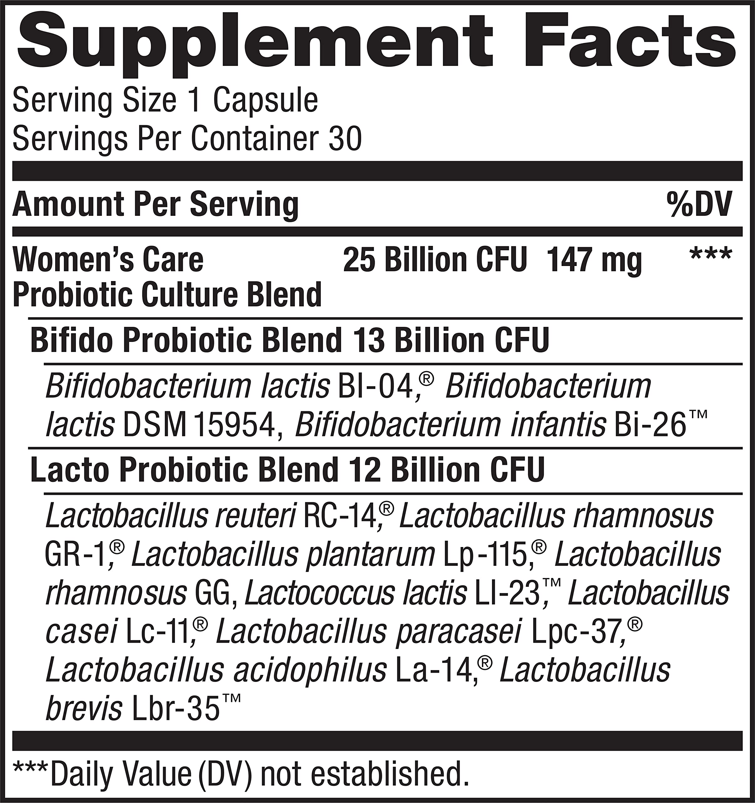 Renew Life Womens Care Probiotic 25 Billion CFU packaging