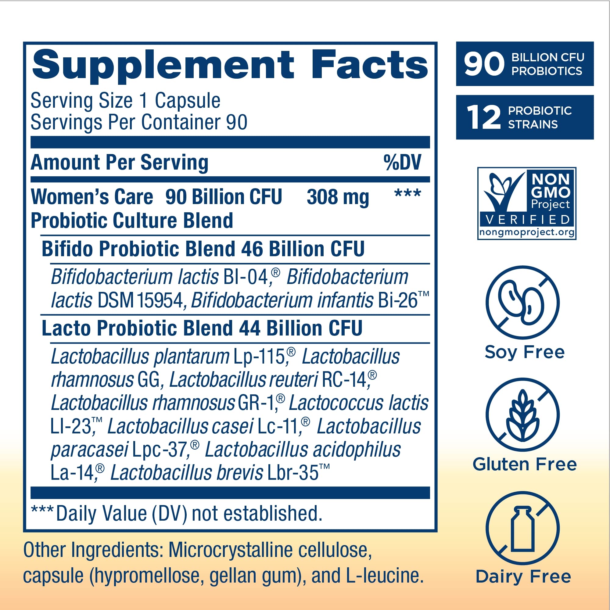 Renew Life Womens Care Probiotic 25 Billion CFU side view