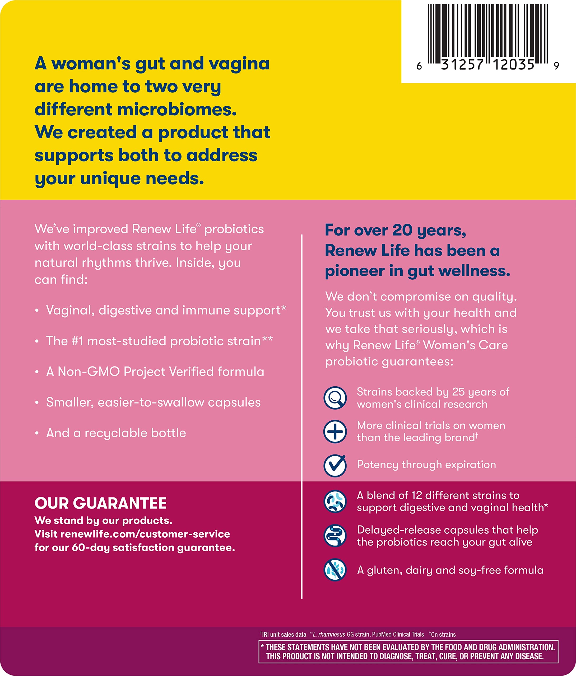 Renew Life Womens Care Probiotic ingredients list