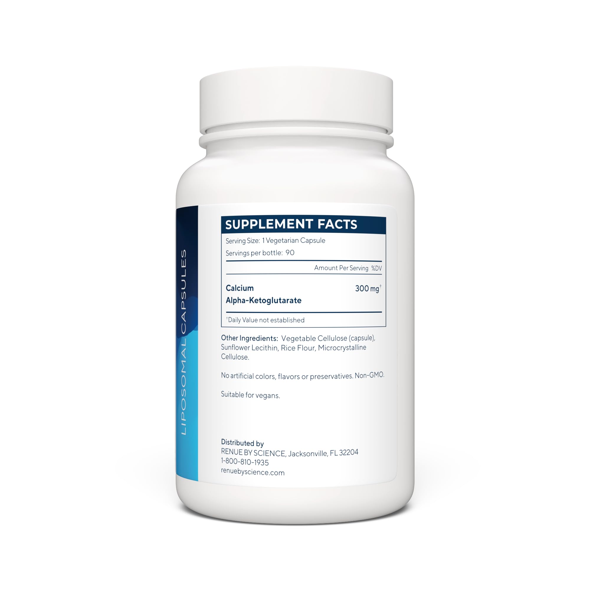 Renue By Science LIPO CaAKG supplement side view
