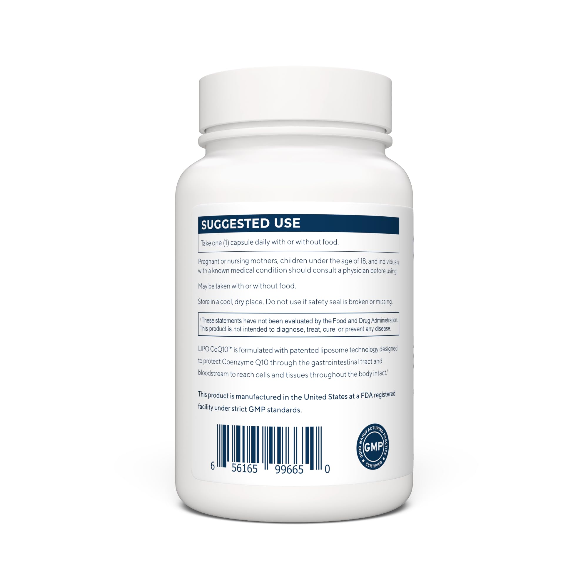 Renue By Science LIPO CoQ10 68g supplement back view